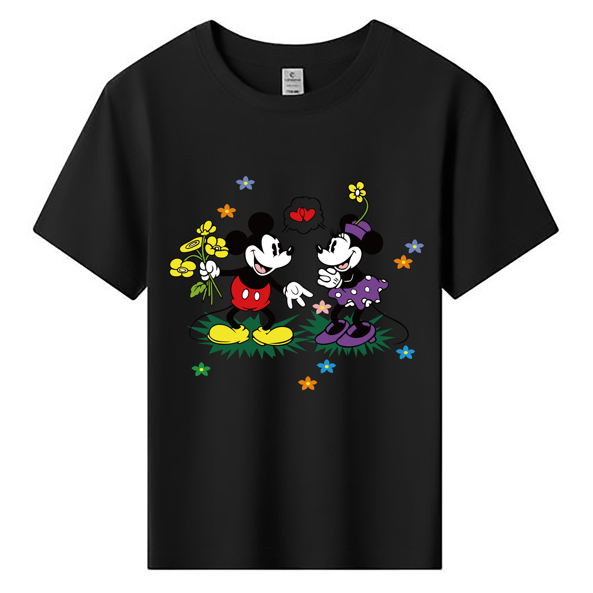 ミッキーマウス Mickey Mouse 綿100％キッズTシャツ（フロントプリント）