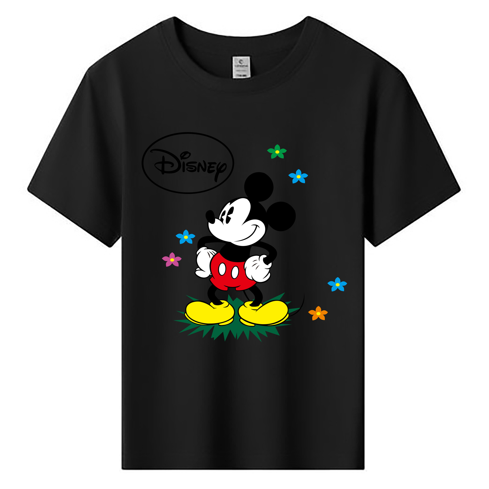 ミッキーマウス Mickey Mouse 綿100％キッズTシャツ（フロントプリント）