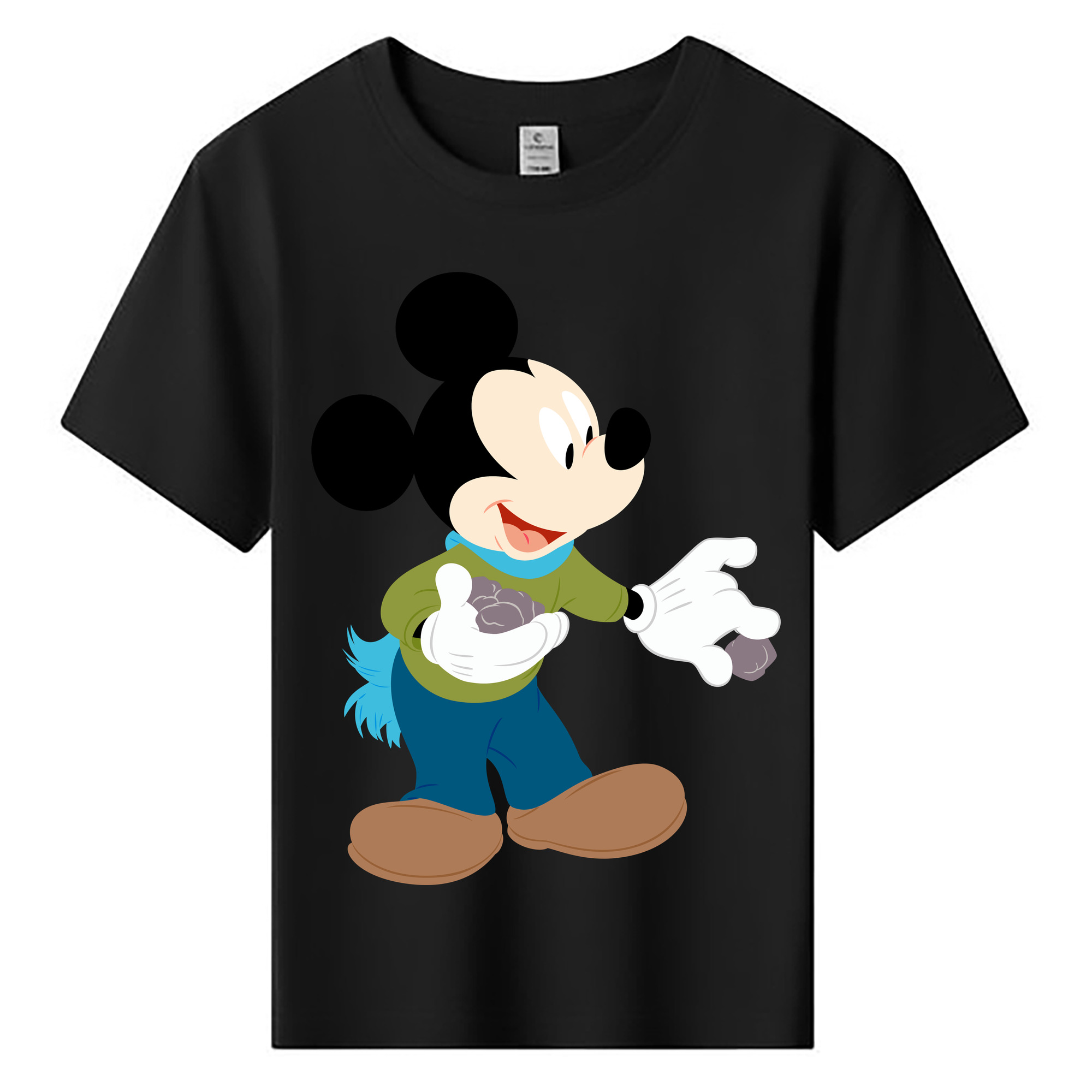 ミッキーマウス Mickey Mouse 綿100％キッズTシャツ（フロントプリント）