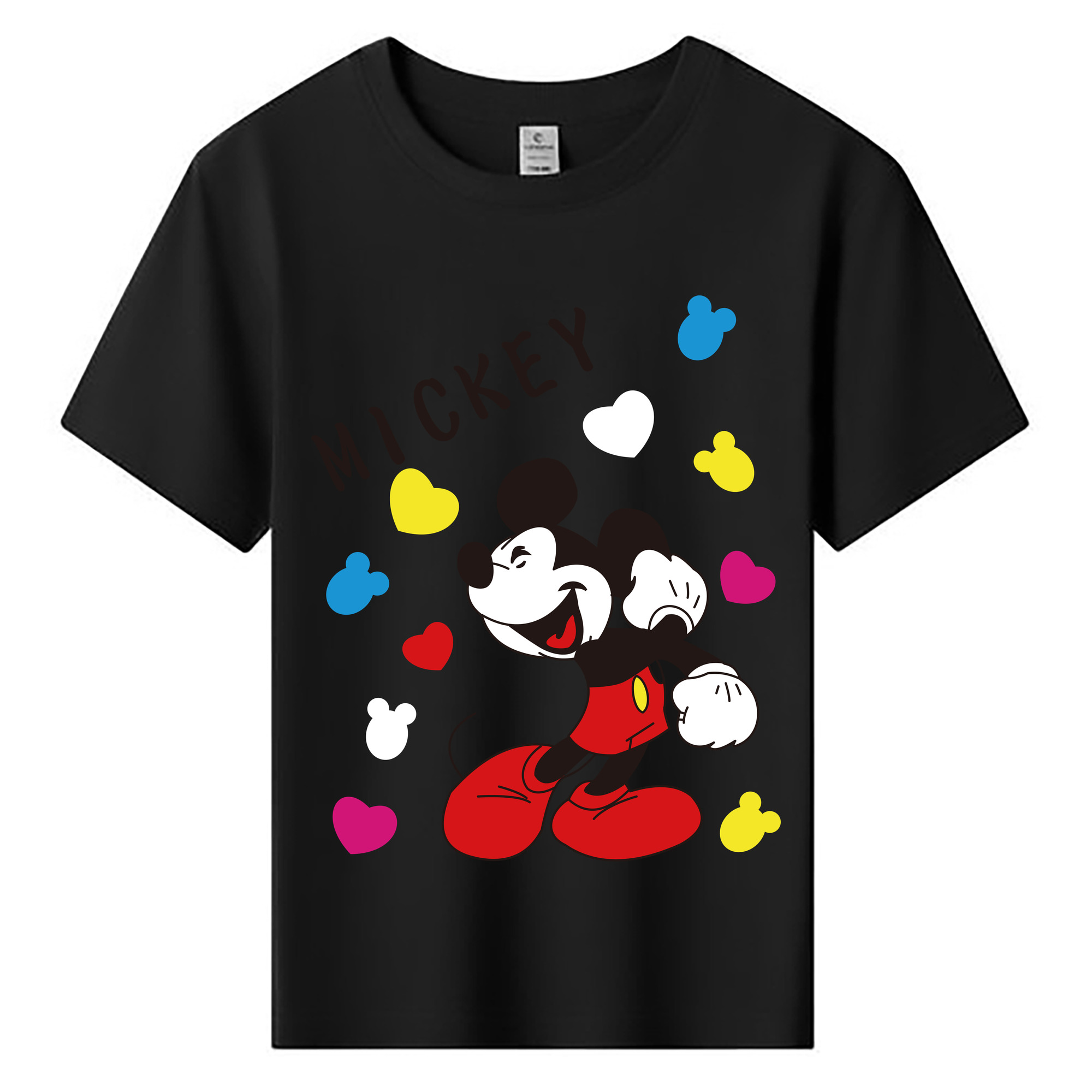 ミッキーマウス Mickey Mouse 綿100％キッズTシャツ（フロントプリント）