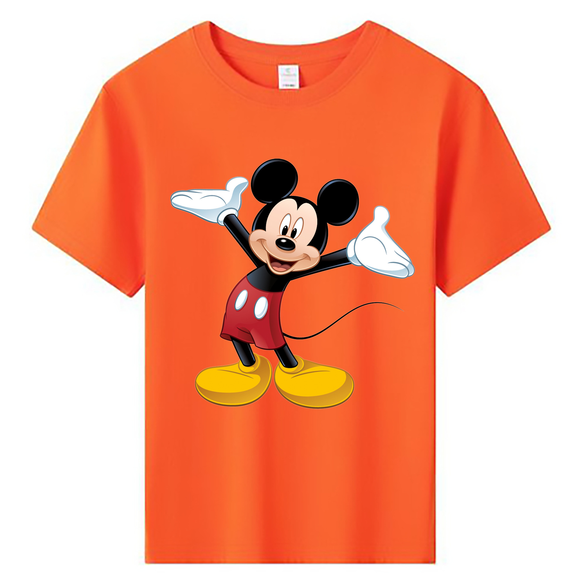 （画像用） ミッキーマウス Mickey Mouse 綿100％キッズTシャツ（フロントプリント）