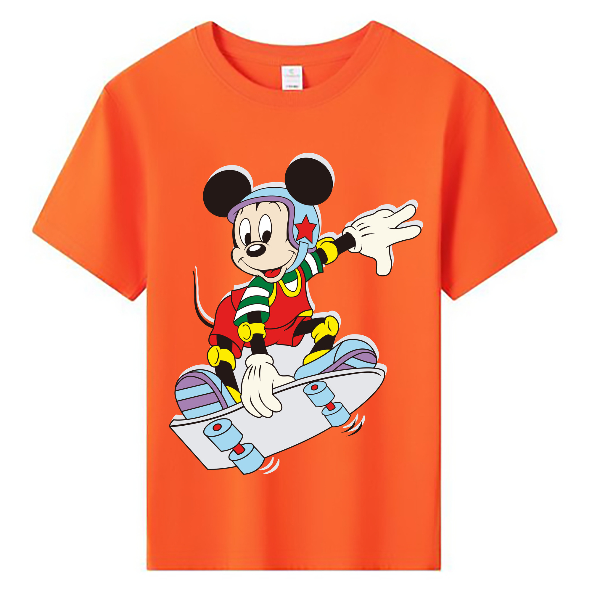 ミッキーマウス Mickey Mouse 綿100％キッズTシャツ（フロントプリント）