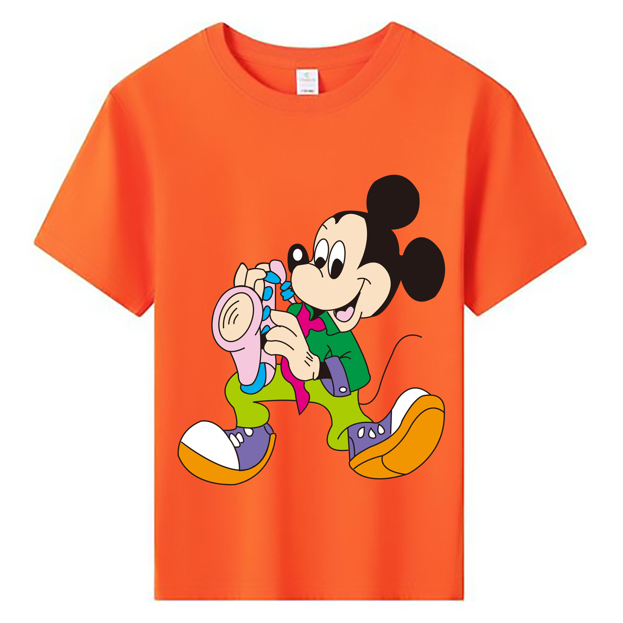 ミッキーマウス Mickey Mouse 綿100％キッズTシャツ（フロントプリント）