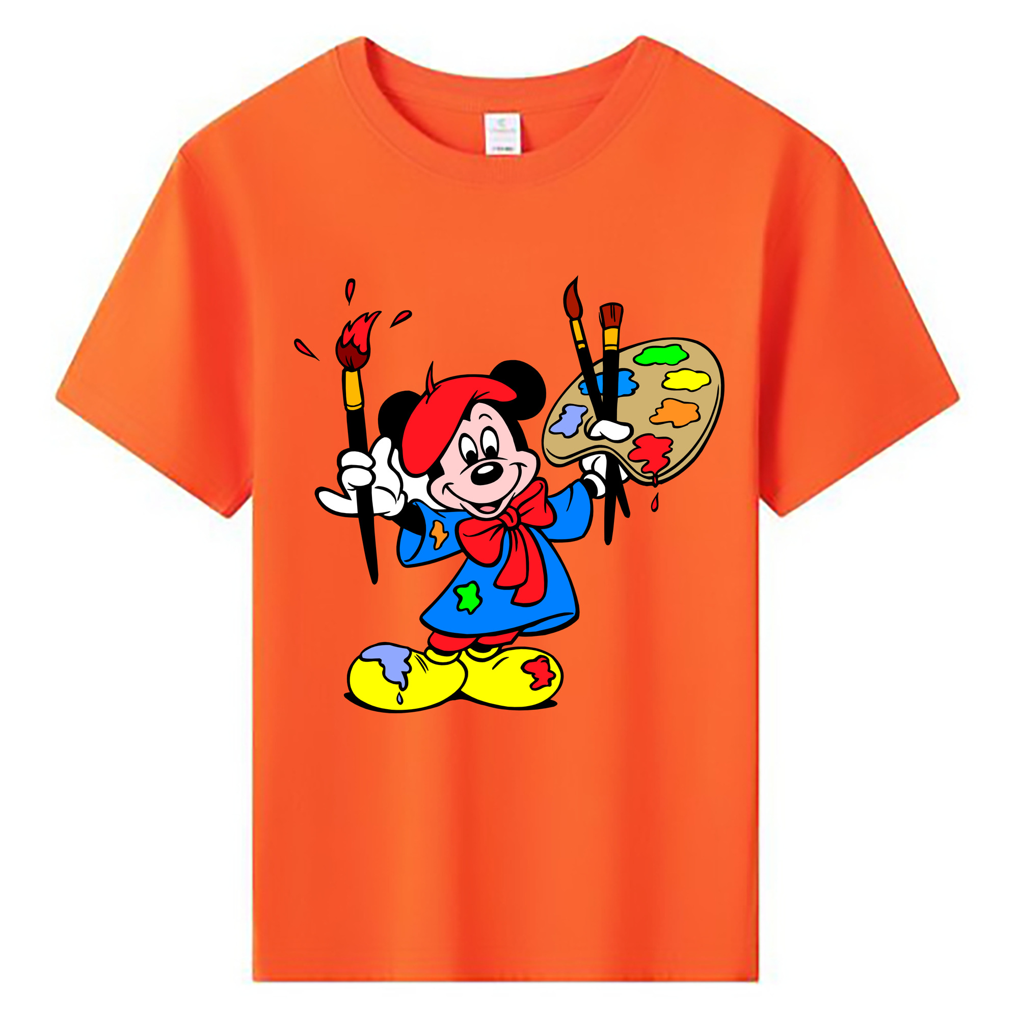 ミッキーマウス Mickey Mouse 綿100％キッズTシャツ（フロントプリント）