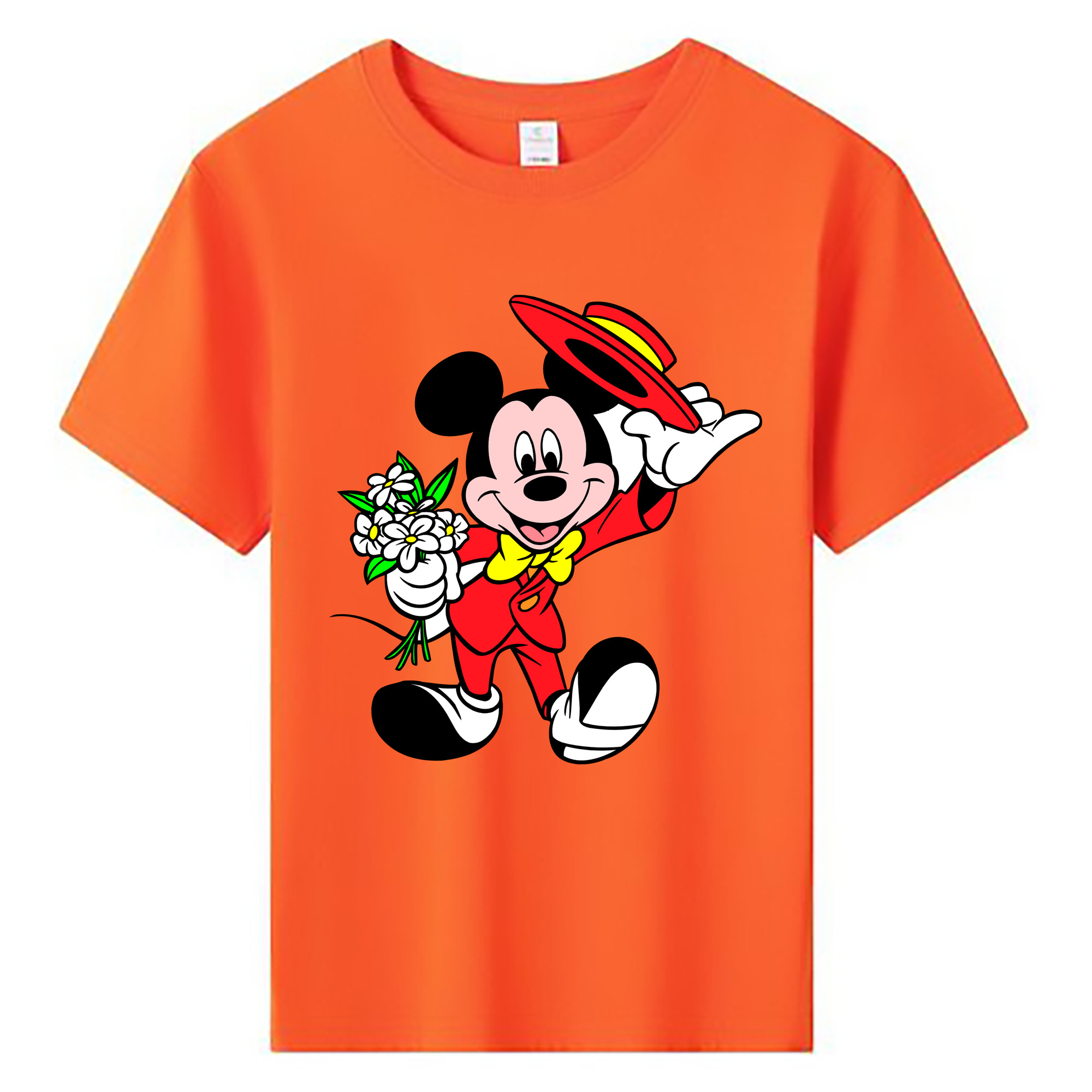 ミッキーマウス Mickey Mouse 綿100％キッズTシャツ（フロントプリント）