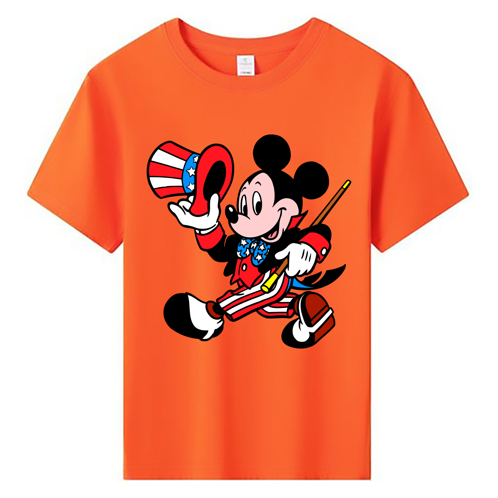 （画像用） ミッキーマウス Mickey Mouse 綿100％キッズTシャツ（フロントプリント）
