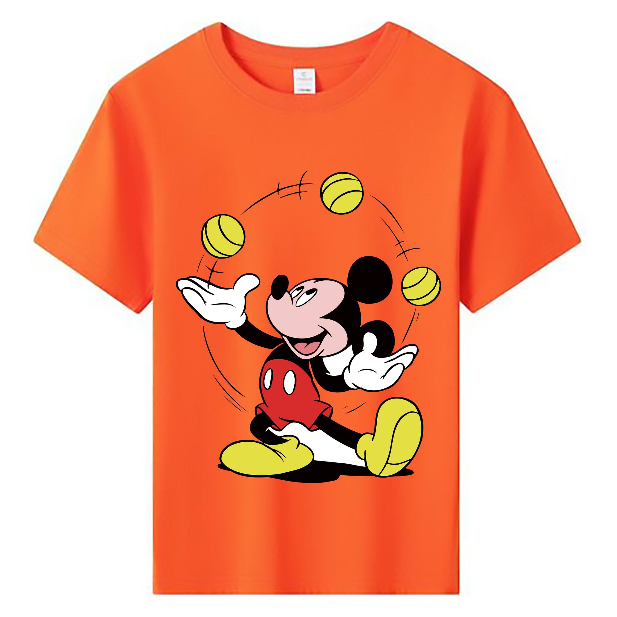 ミッキーマウス Mickey Mouse 綿100％キッズTシャツ（フロントプリント）