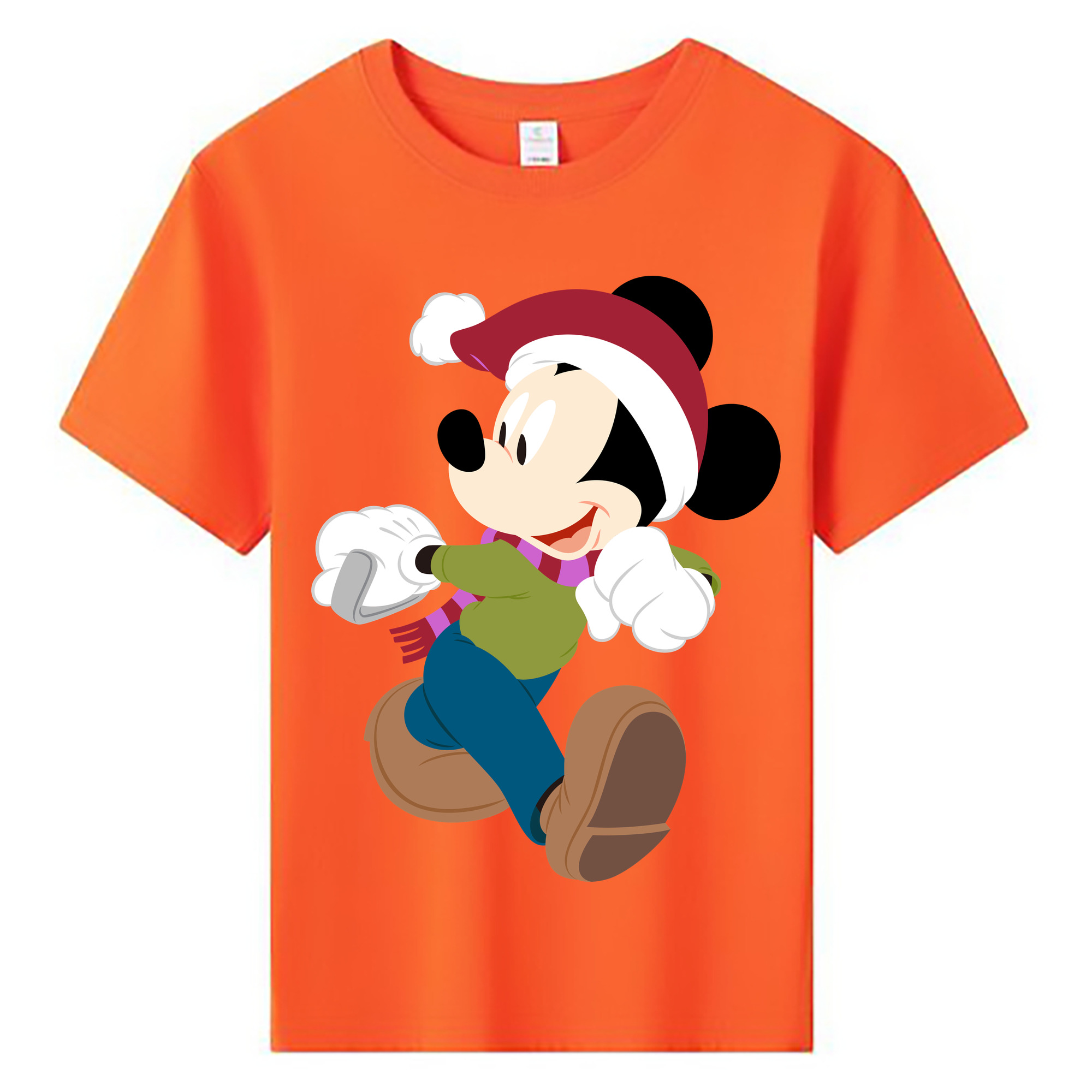 ミッキーマウス Mickey Mouse 綿100％キッズTシャツ（フロントプリント）