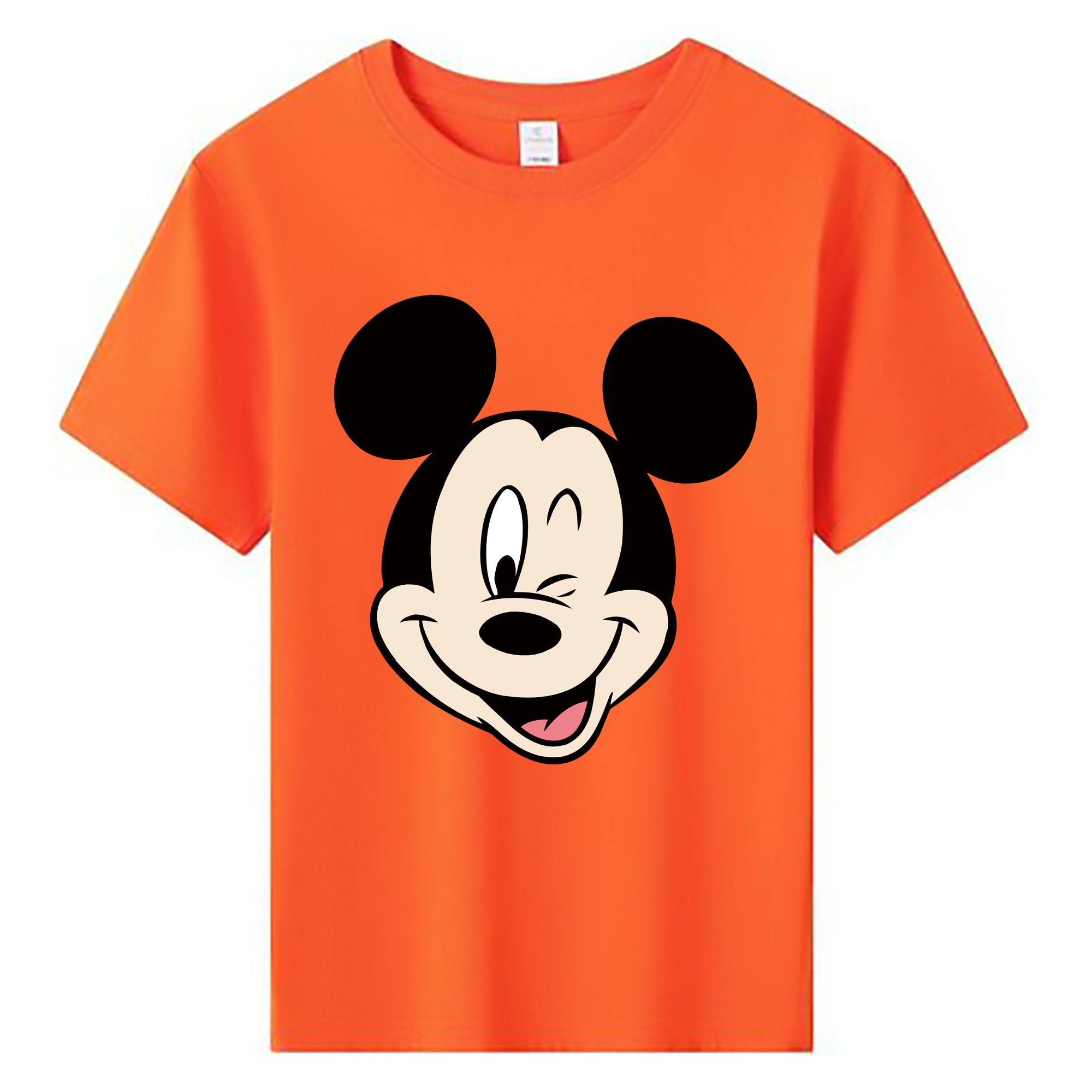 ミッキーマウス Mickey Mouse 綿100％キッズTシャツ（フロントプリント）