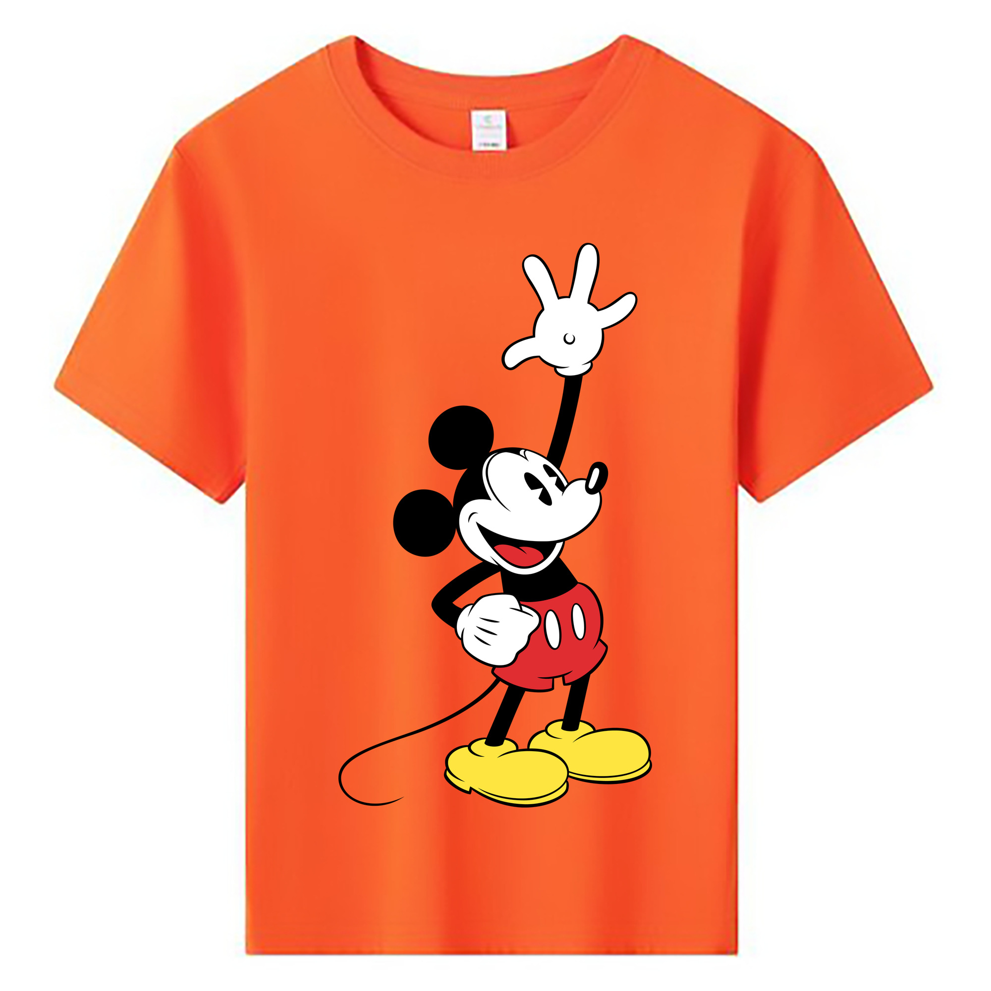 ミッキーマウス Mickey Mouse 綿100％キッズTシャツ（フロントプリント）