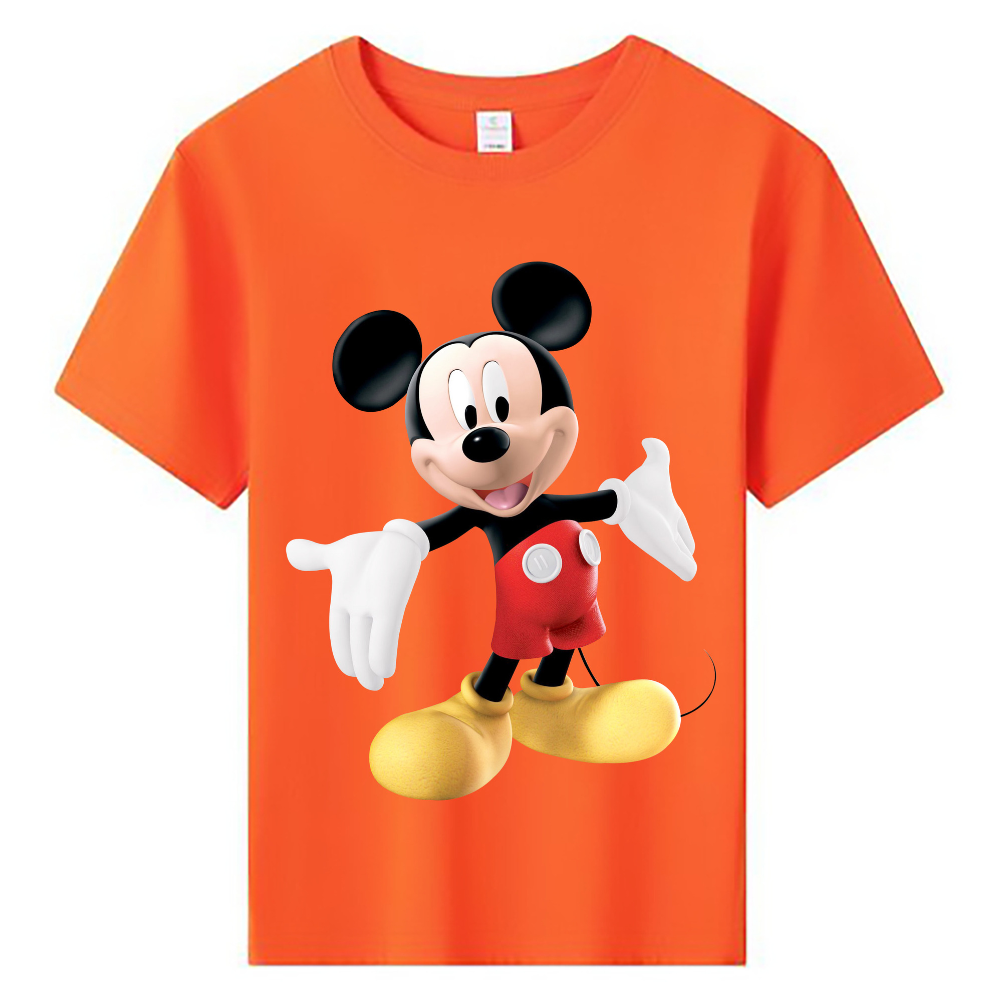 （画像用） ミッキーマウス Mickey Mouse 綿100％キッズTシャツ（フロントプリント）