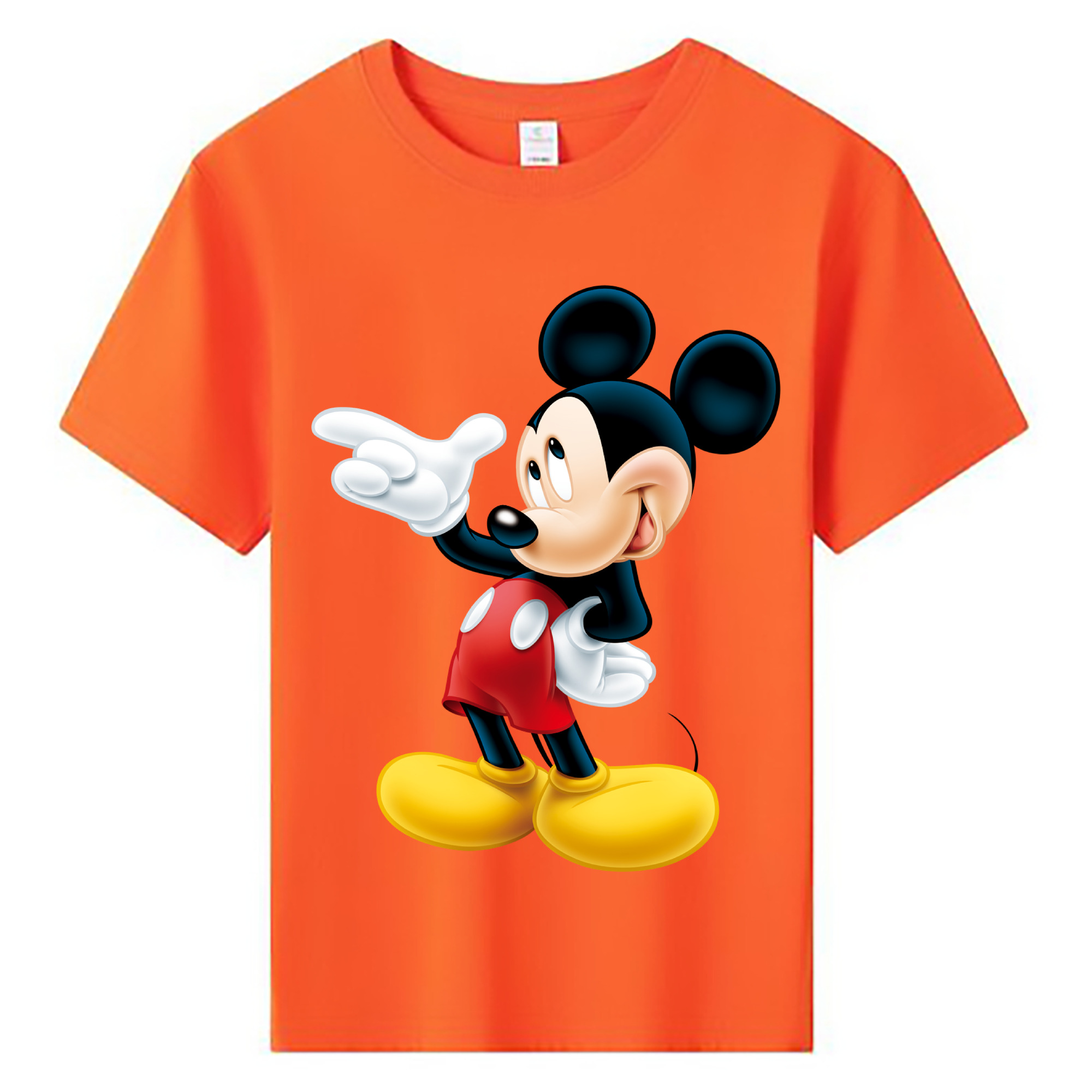 ミッキーマウス Mickey Mouse 綿100％キッズTシャツ（フロントプリント）