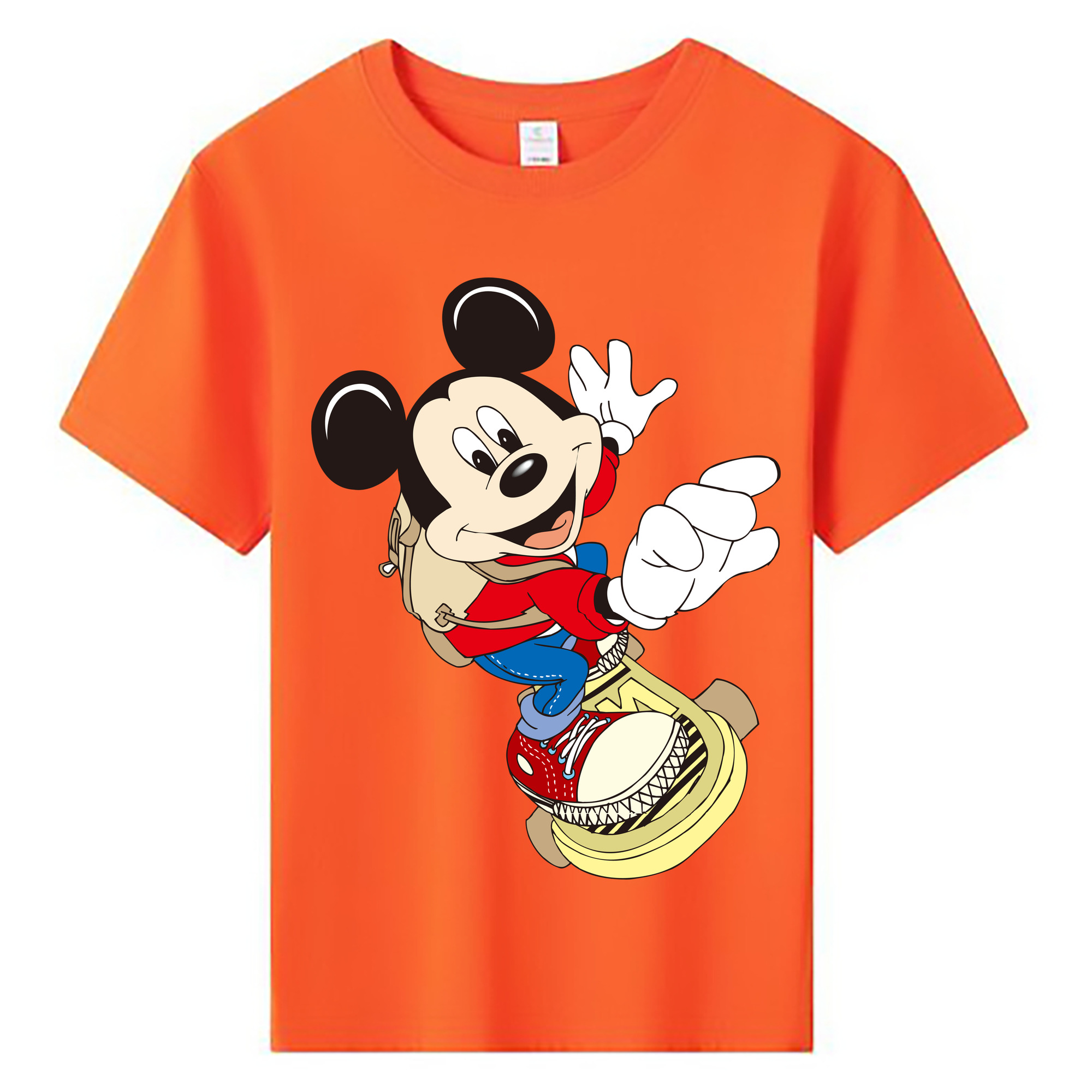 ミッキーマウス Mickey Mouse 綿100％キッズTシャツ（フロントプリント）