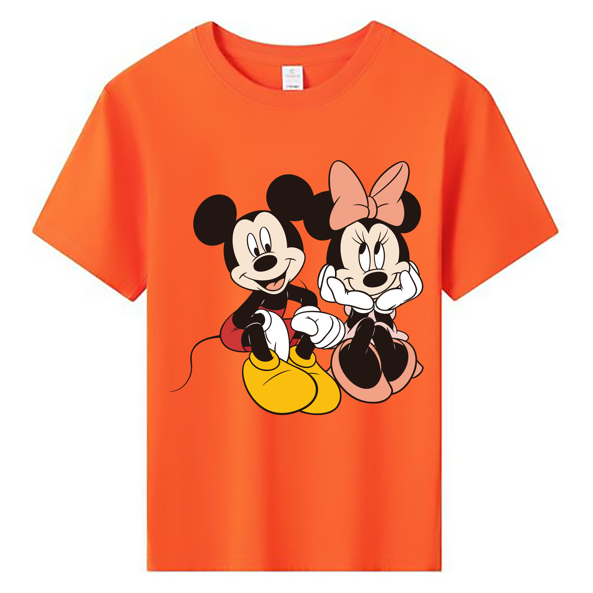 ミッキーマウス Mickey Mouse 綿100％キッズTシャツ（フロントプリント）