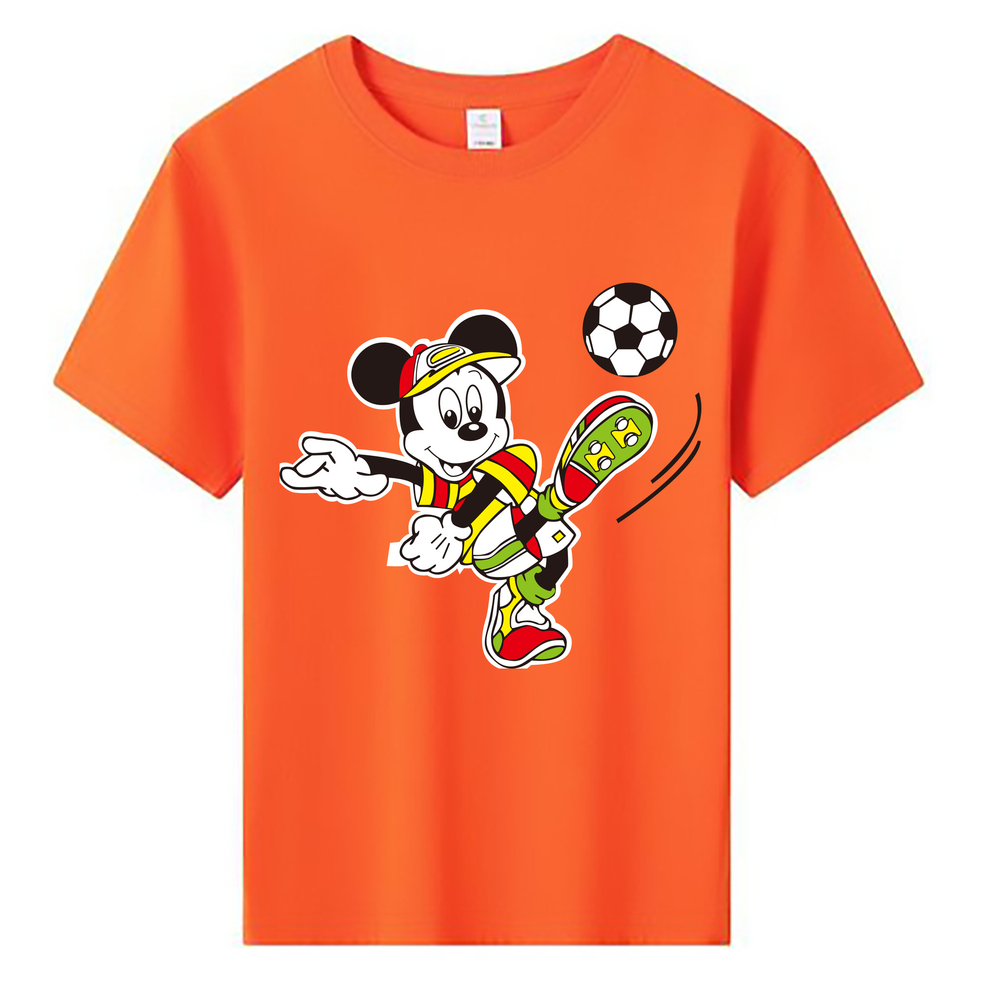 ミッキーマウス Mickey Mouse 綿100％キッズTシャツ（フロントプリント）