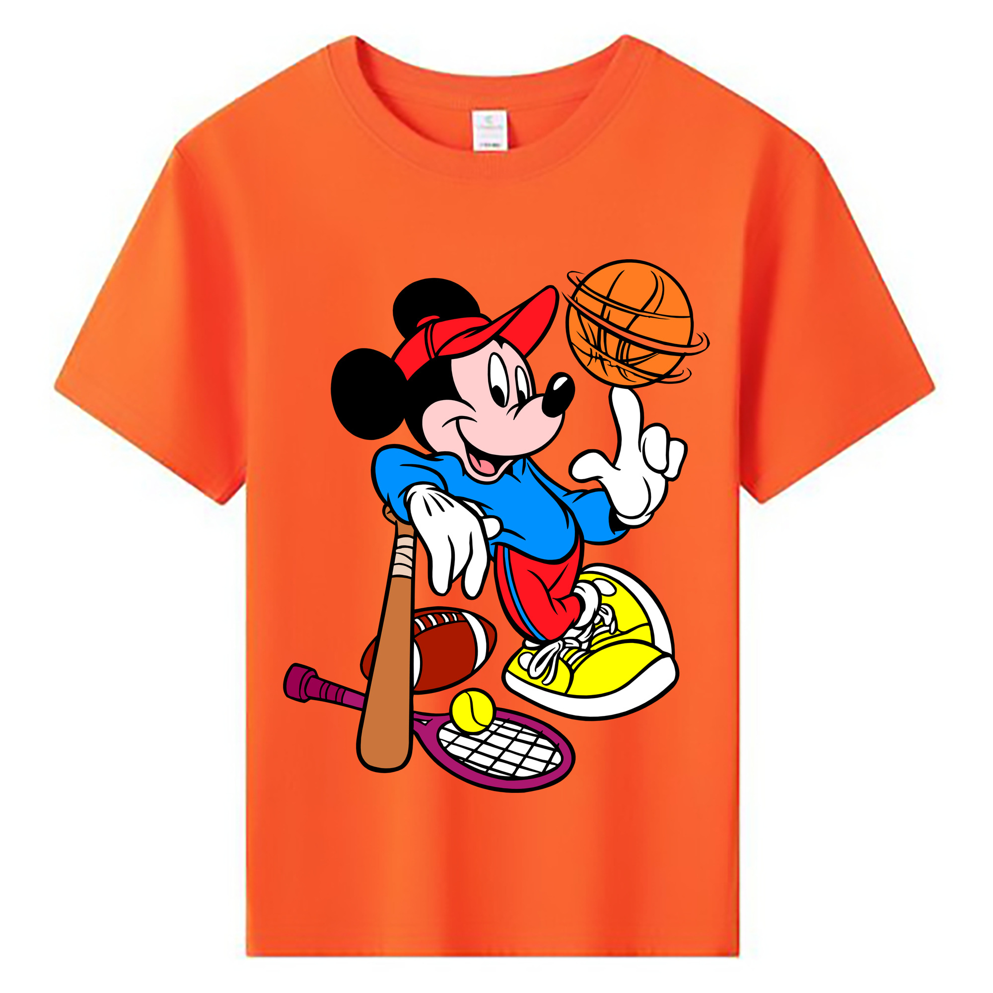 ミッキーマウス Mickey Mouse 綿100％キッズTシャツ（フロントプリント）