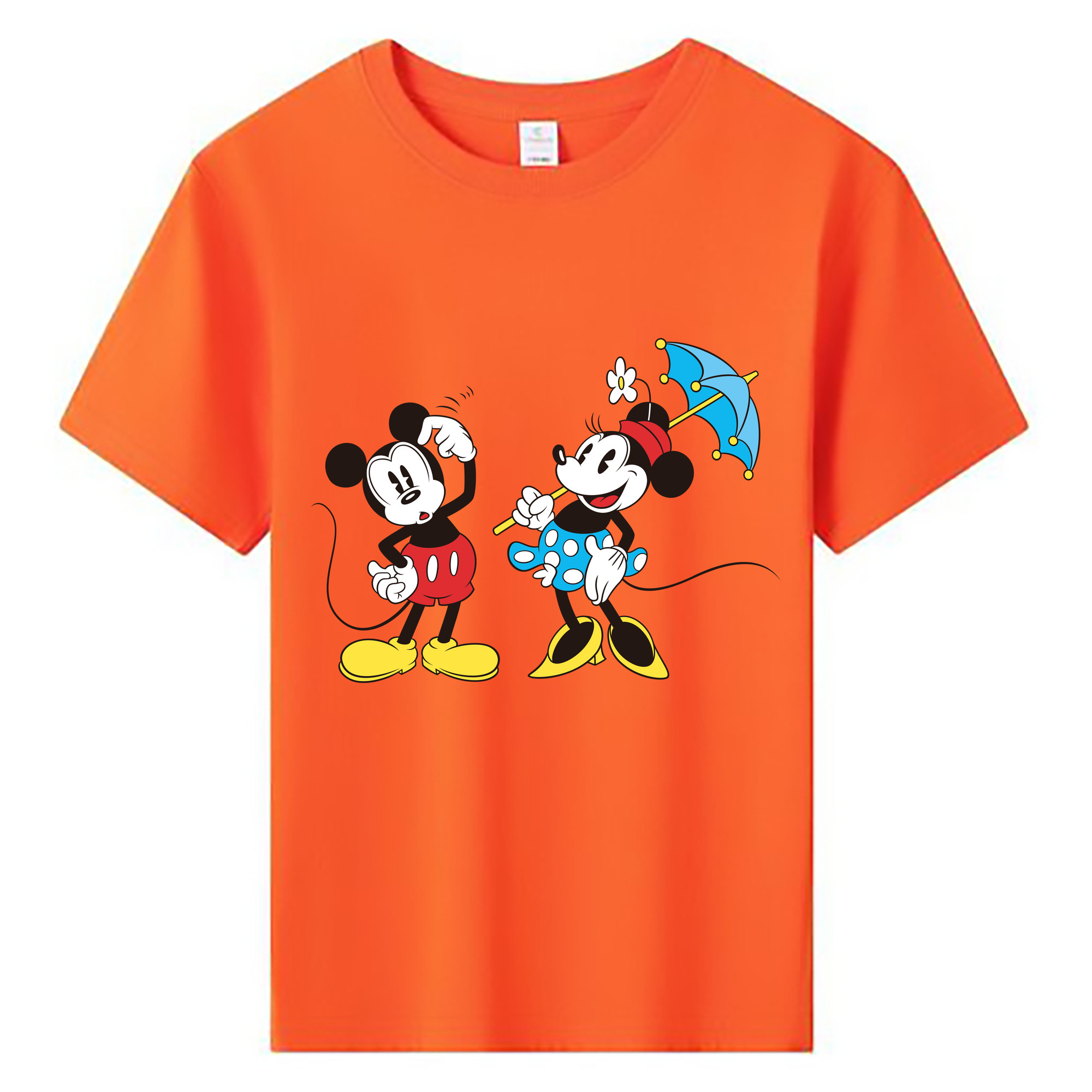 ミッキーマウス Mickey Mouse 綿100％キッズTシャツ（フロントプリント）