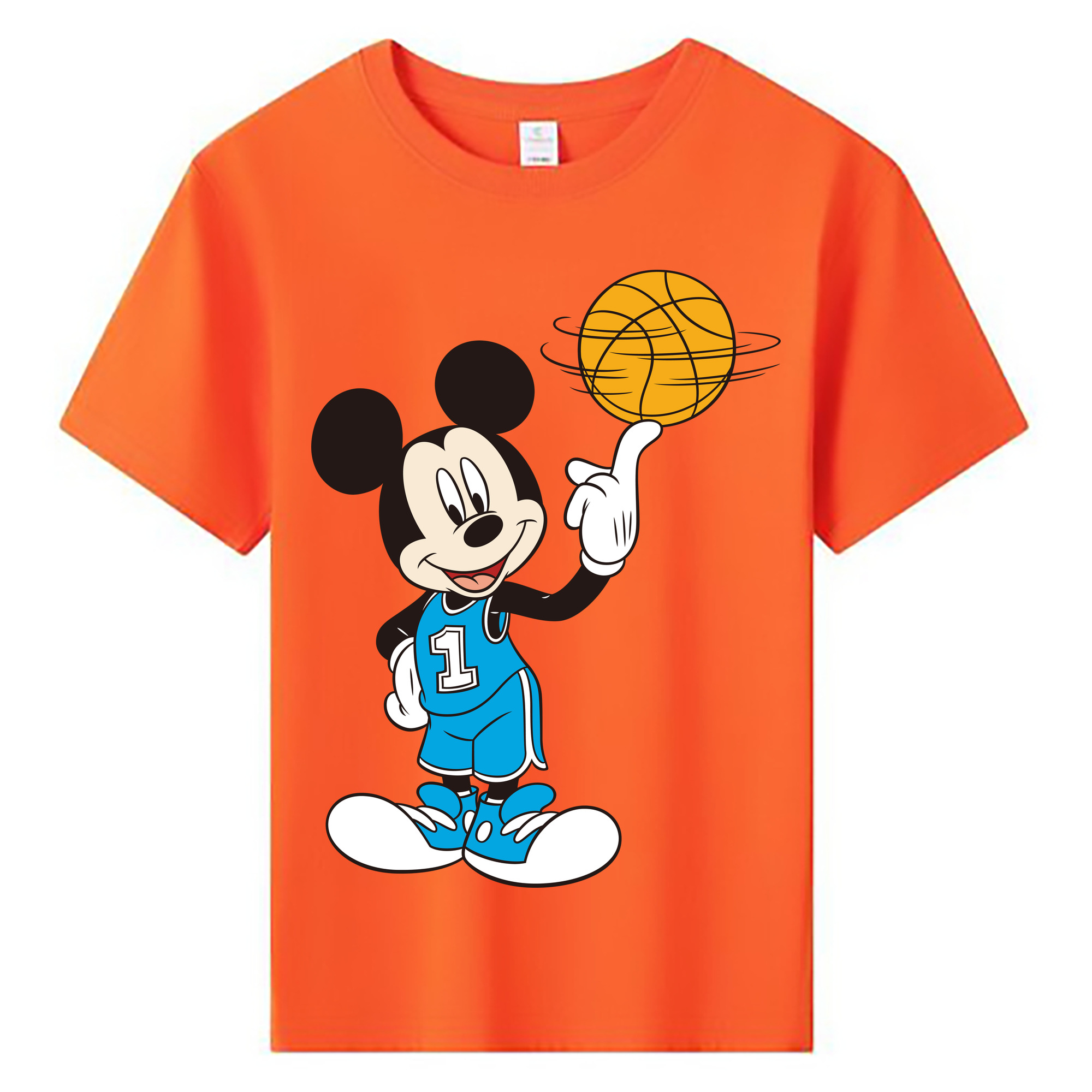 ミッキーマウス Mickey Mouse 綿100％キッズTシャツ（フロントプリント）
