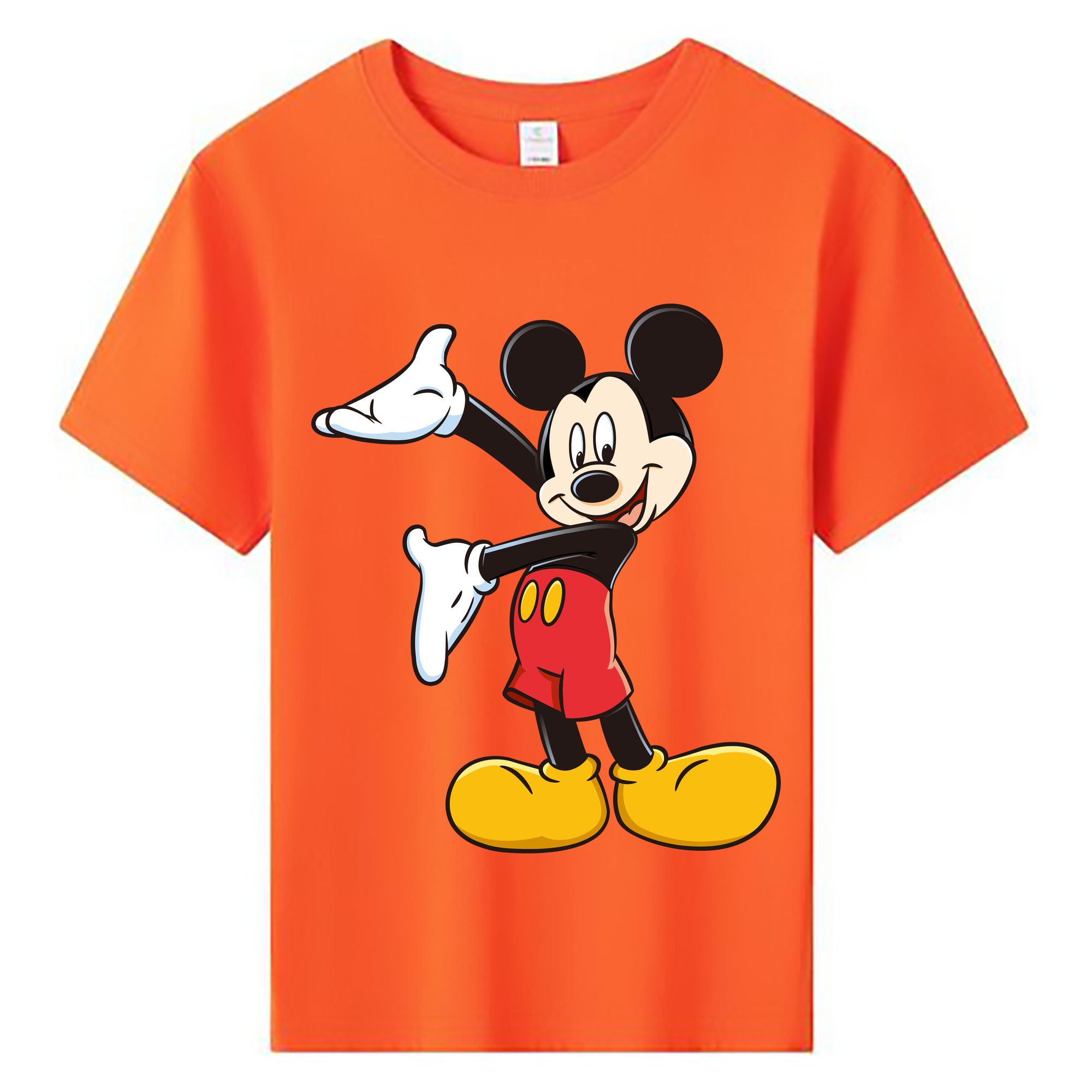 ミッキーマウス Mickey Mouse 綿100％キッズTシャツ（フロントプリント）