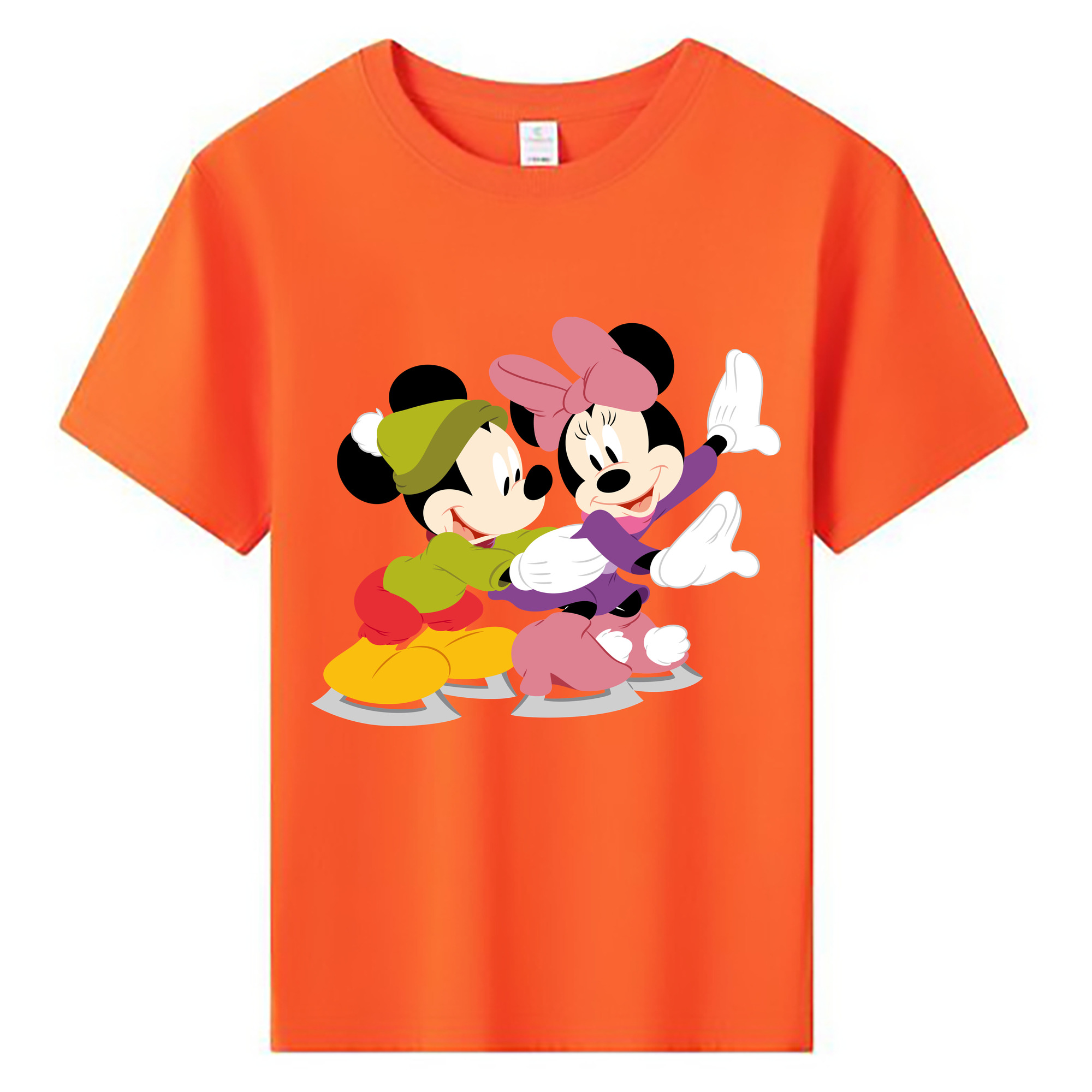 （画像用） ミッキーマウス Mickey Mouse 綿100％キッズTシャツ（フロントプリント）
