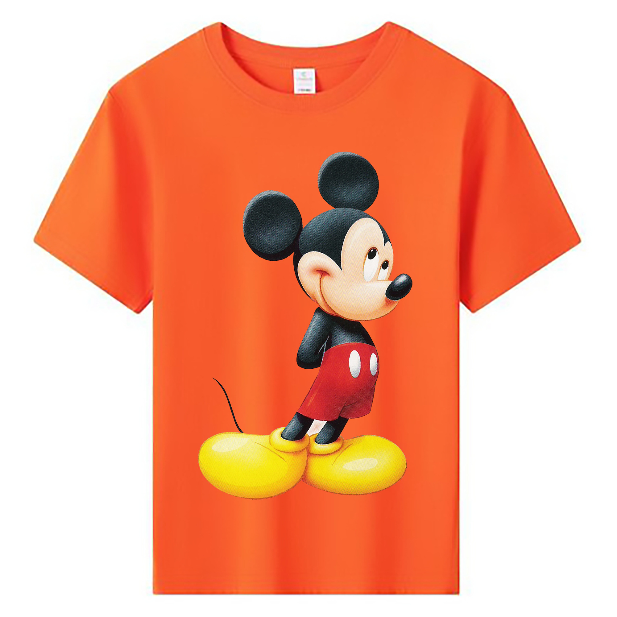 （画像用） ミッキーマウス Mickey Mouse 綿100％キッズTシャツ（フロントプリント）