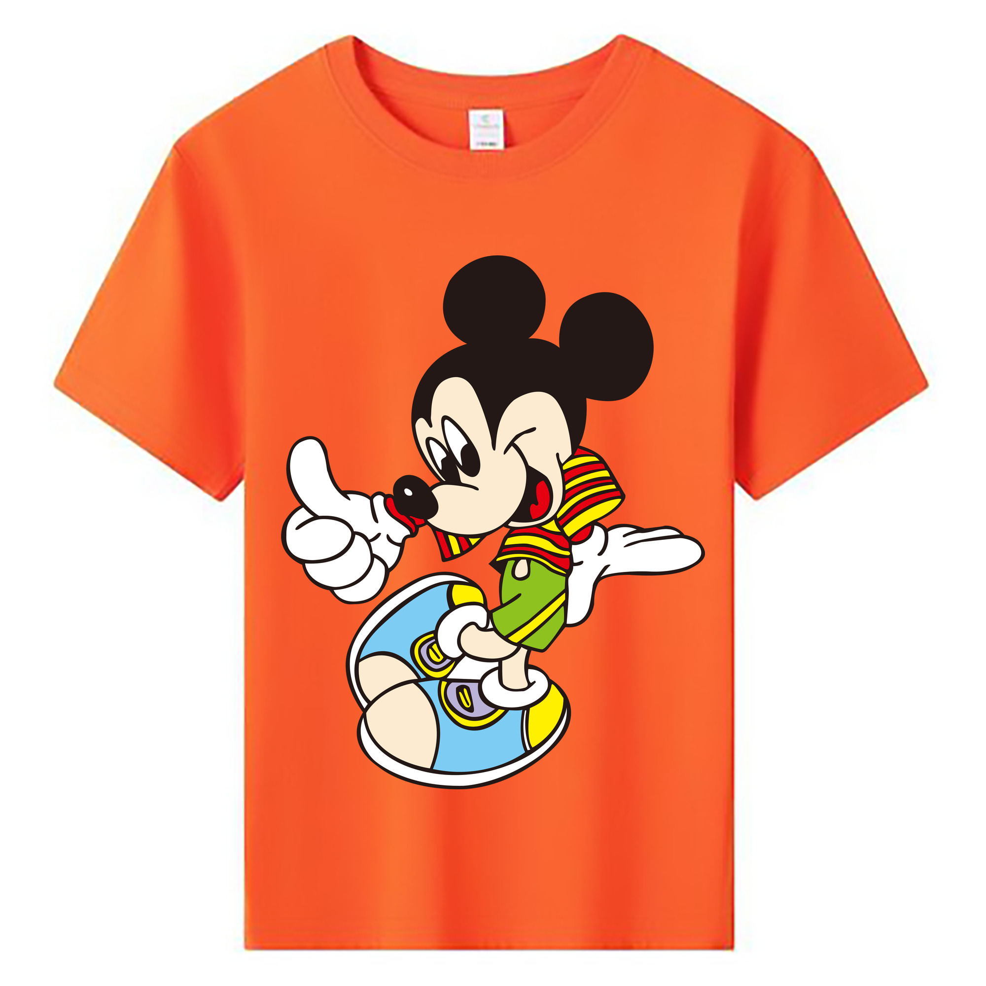 ミッキーマウス Mickey Mouse 綿100％キッズTシャツ（フロントプリント）
