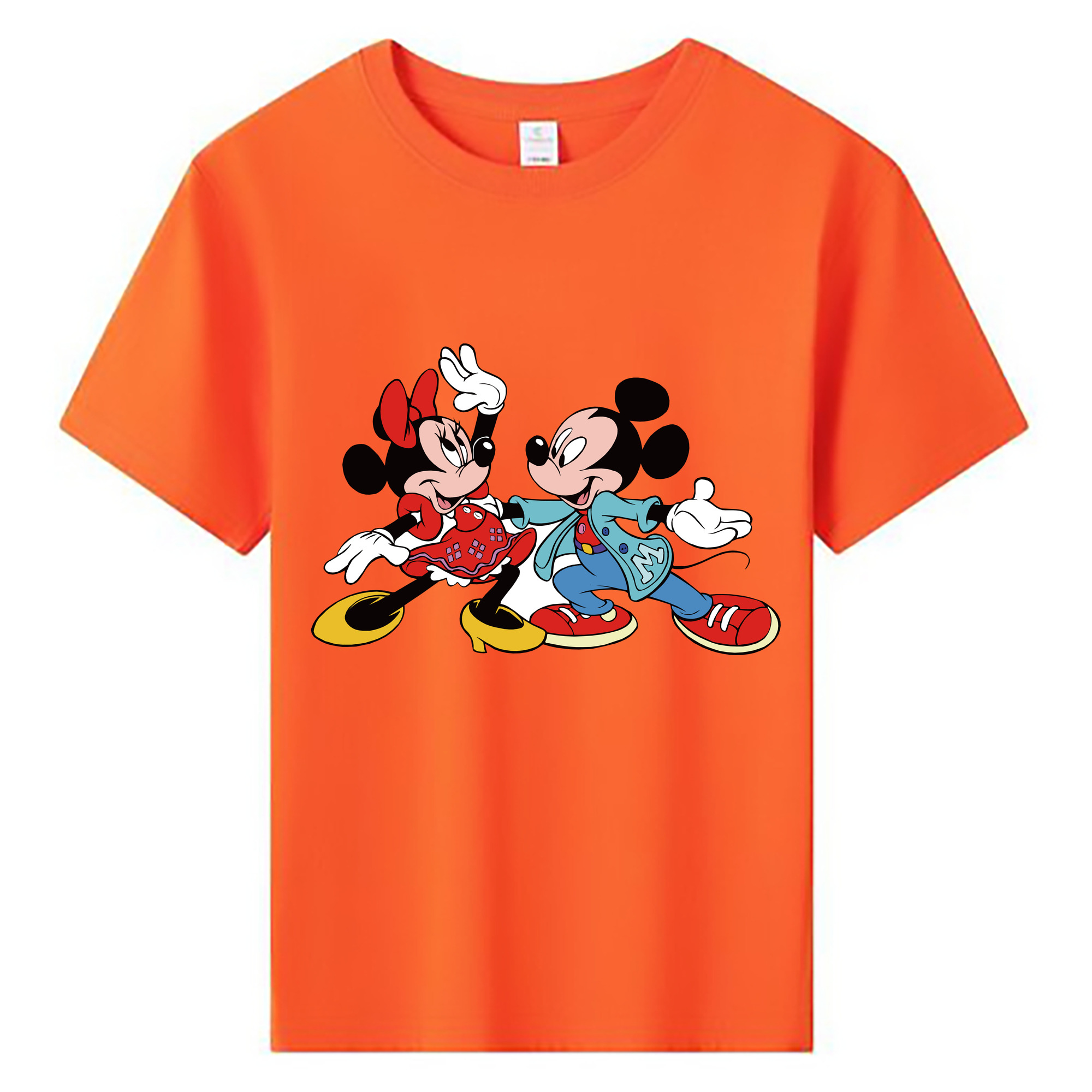 ミッキーマウス Mickey Mouse 綿100％キッズTシャツ（フロントプリント）