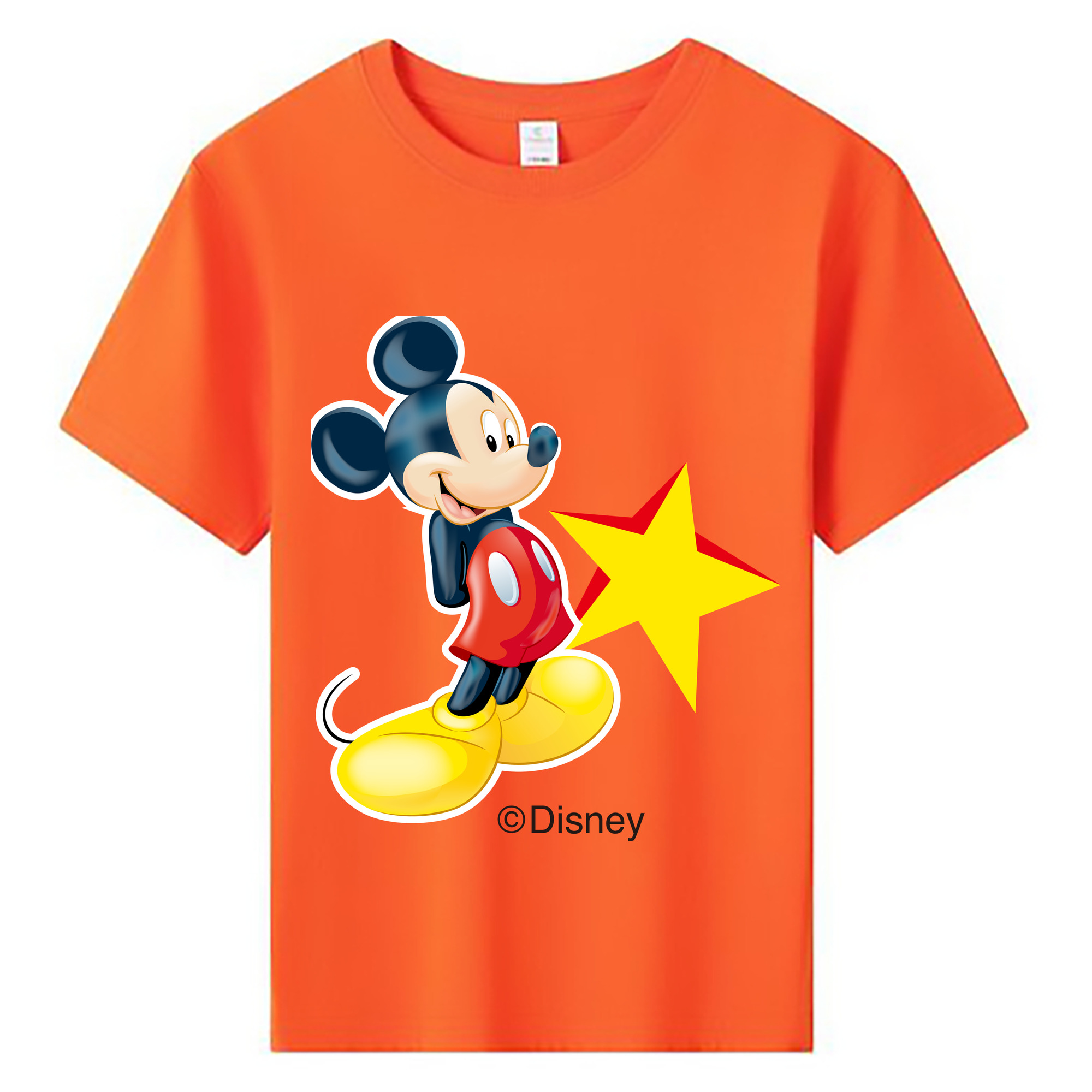 ミッキーマウス Mickey Mouse 綿100％キッズTシャツ（フロントプリント）