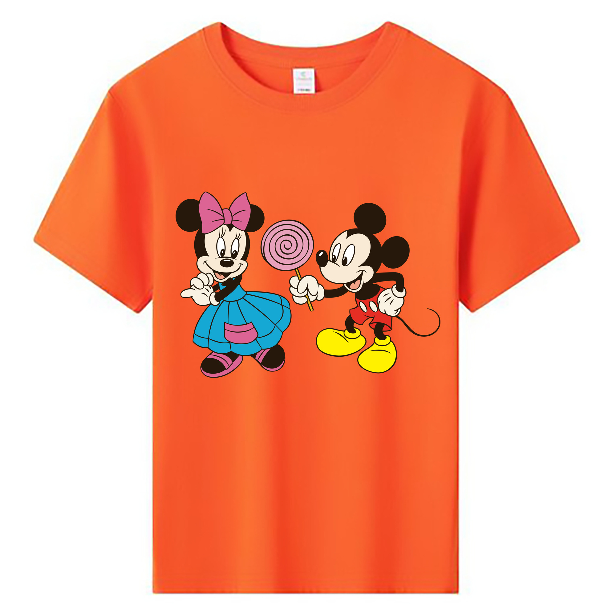 ミッキーマウス Mickey Mouse 綿100％キッズTシャツ（フロントプリント）
