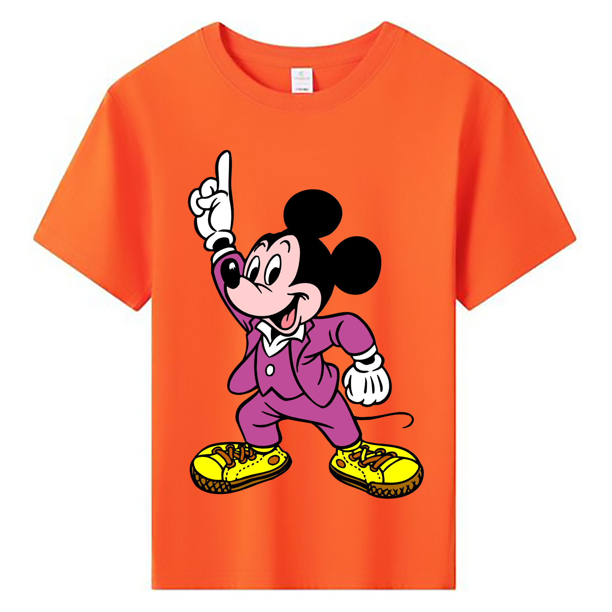 ミッキーマウス Mickey Mouse 綿100％キッズTシャツ（フロントプリント）