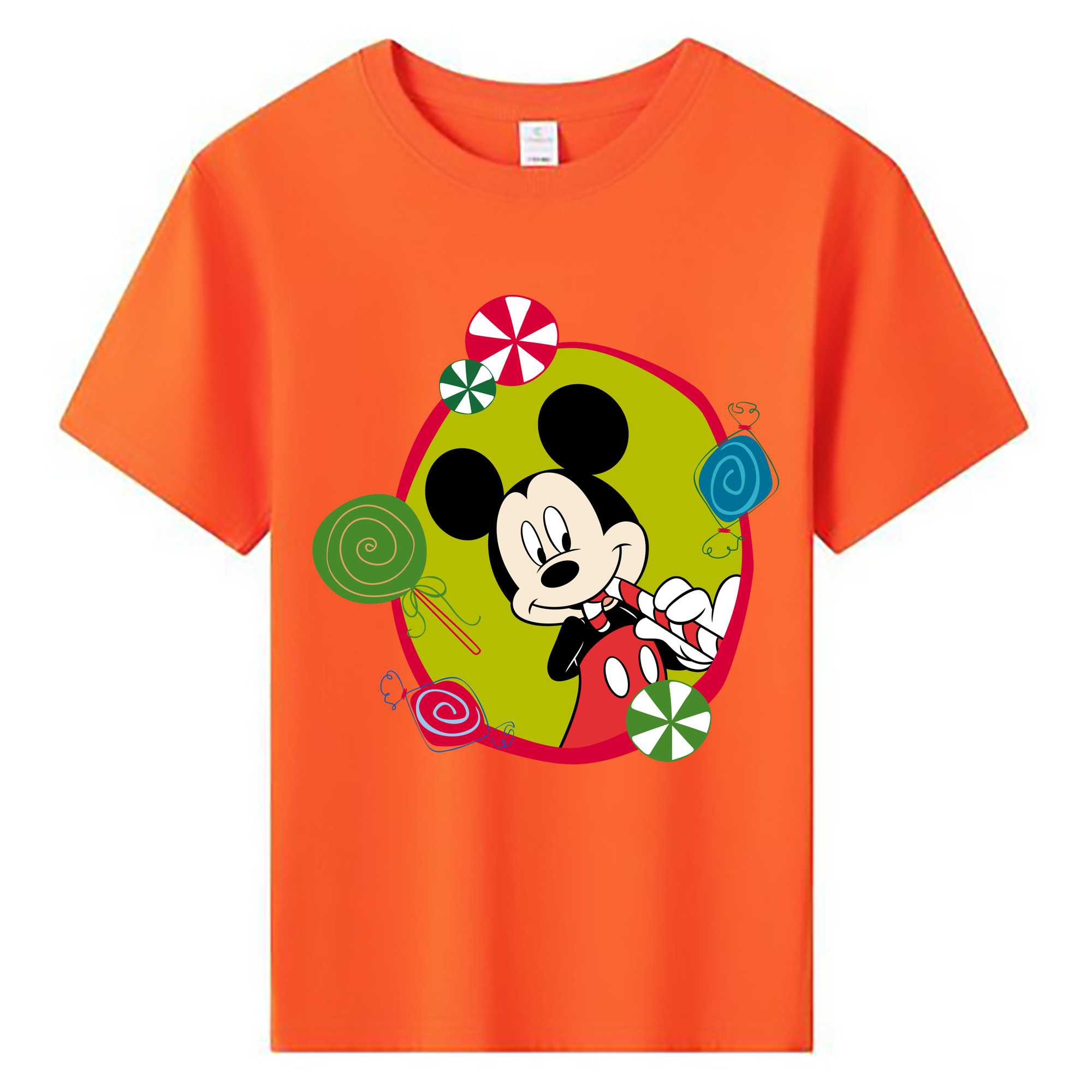 ミッキーマウス Mickey Mouse 綿100％キッズTシャツ（フロントプリント）