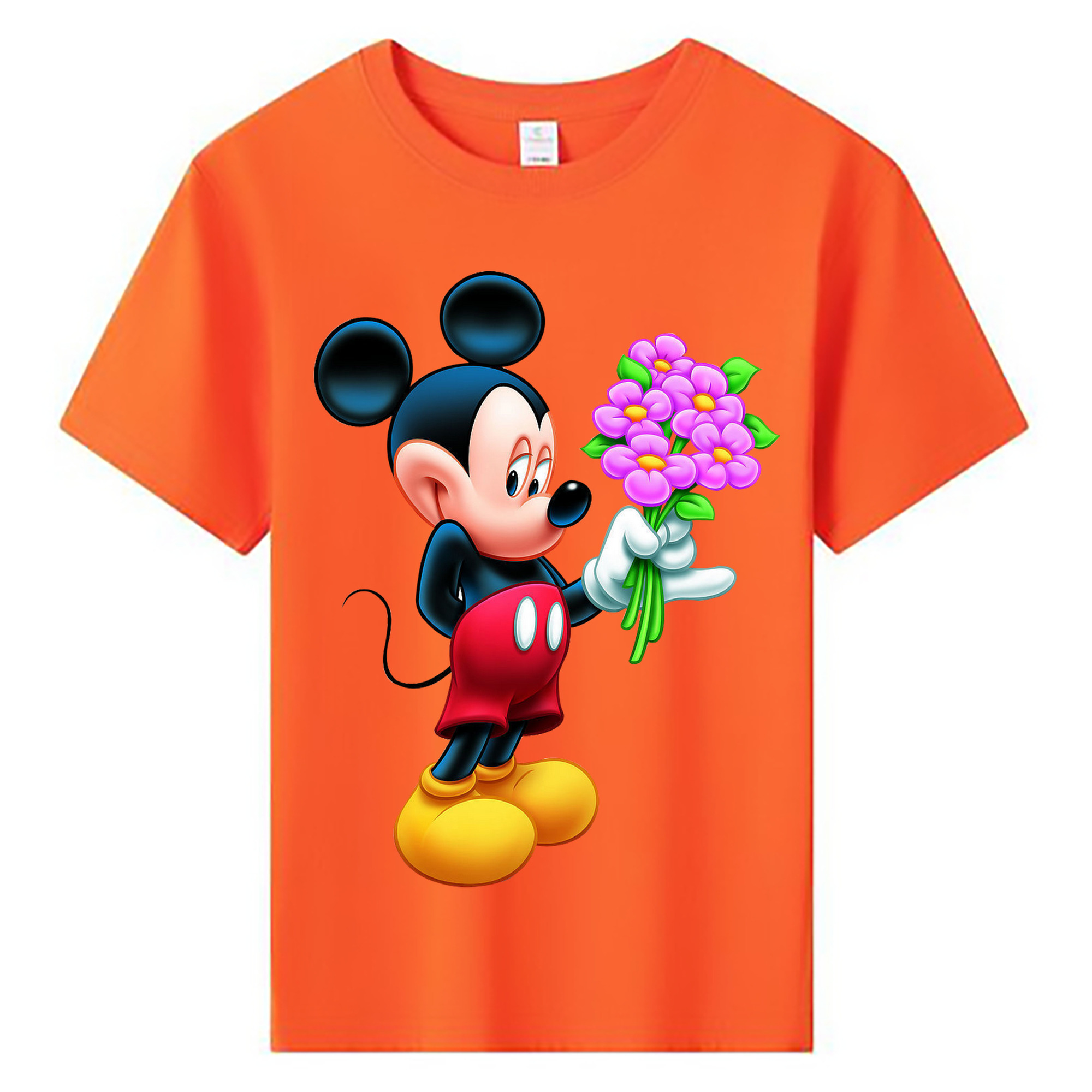 ミッキーマウス Mickey Mouse 綿100％キッズTシャツ（フロントプリント）