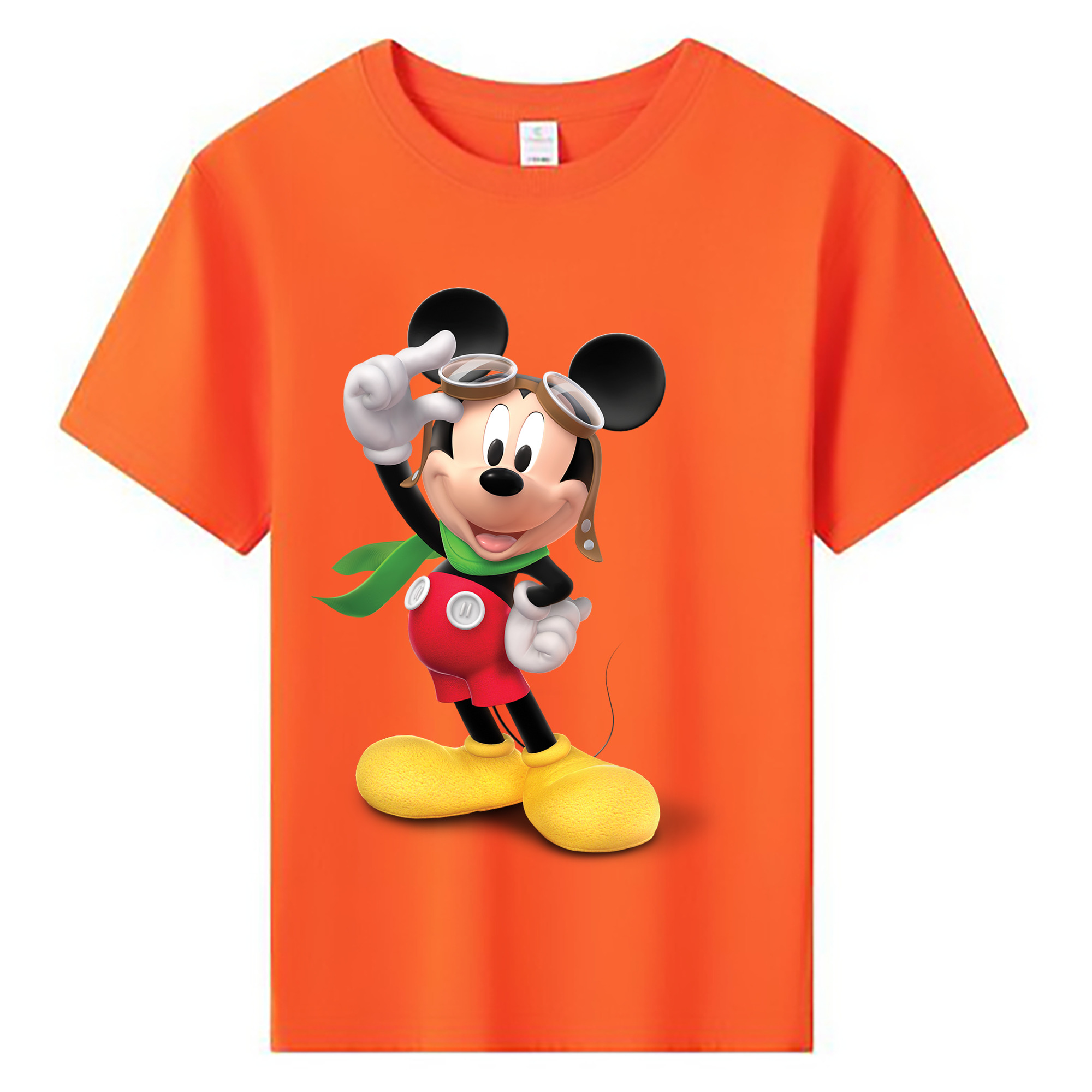 ミッキーマウス Mickey Mouse 綿100％キッズTシャツ（フロントプリント）