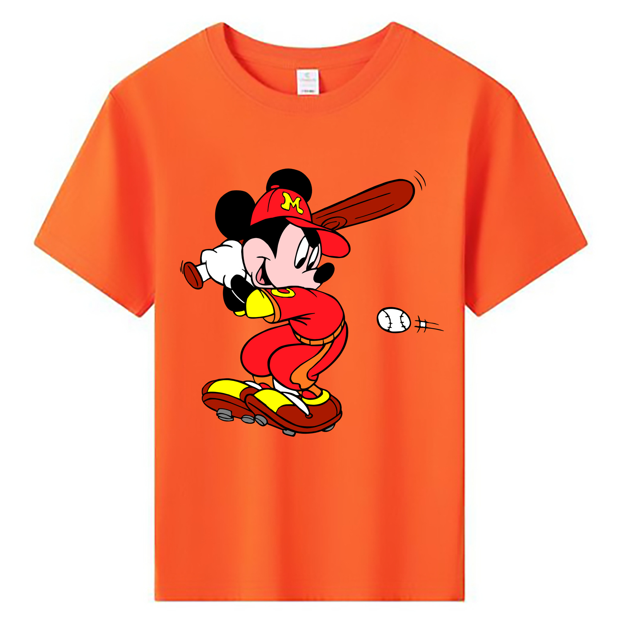 ミッキーマウス Mickey Mouse 綿100％キッズTシャツ（フロントプリント）