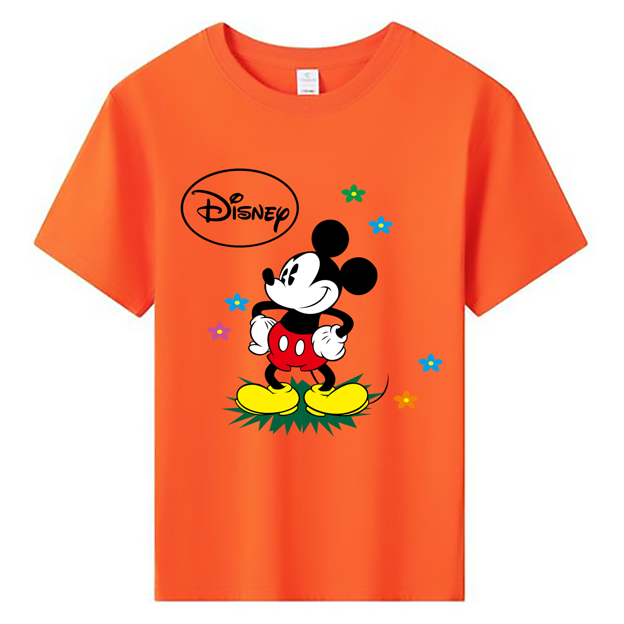ミッキーマウス Mickey Mouse 綿100％キッズTシャツ（フロントプリント）
