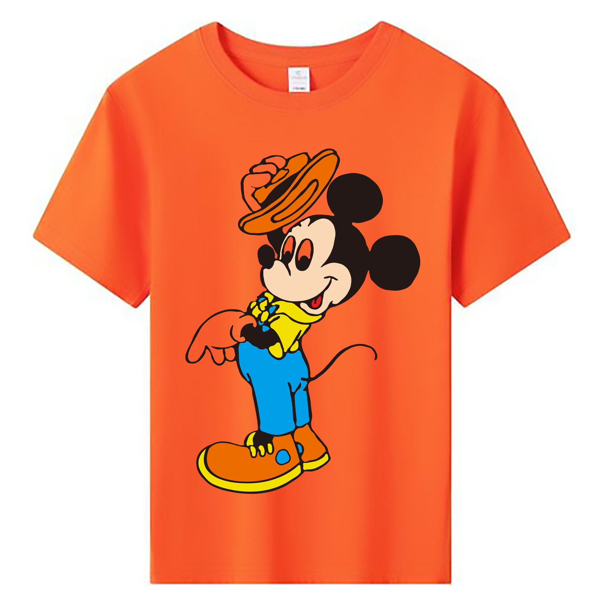 ミッキーマウス Mickey Mouse 綿100％キッズTシャツ（フロントプリント）