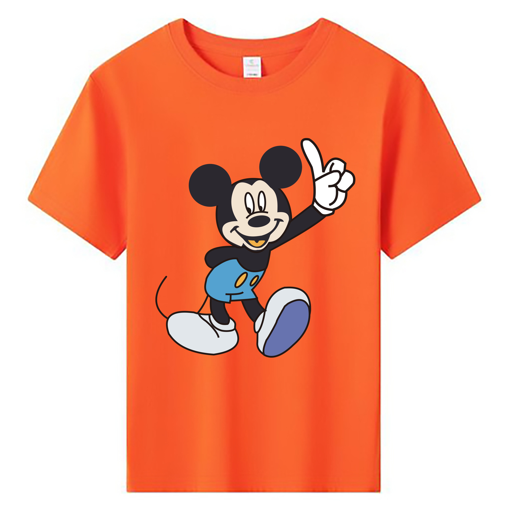 ミッキーマウス Mickey Mouse 綿100％キッズTシャツ（フロントプリント）