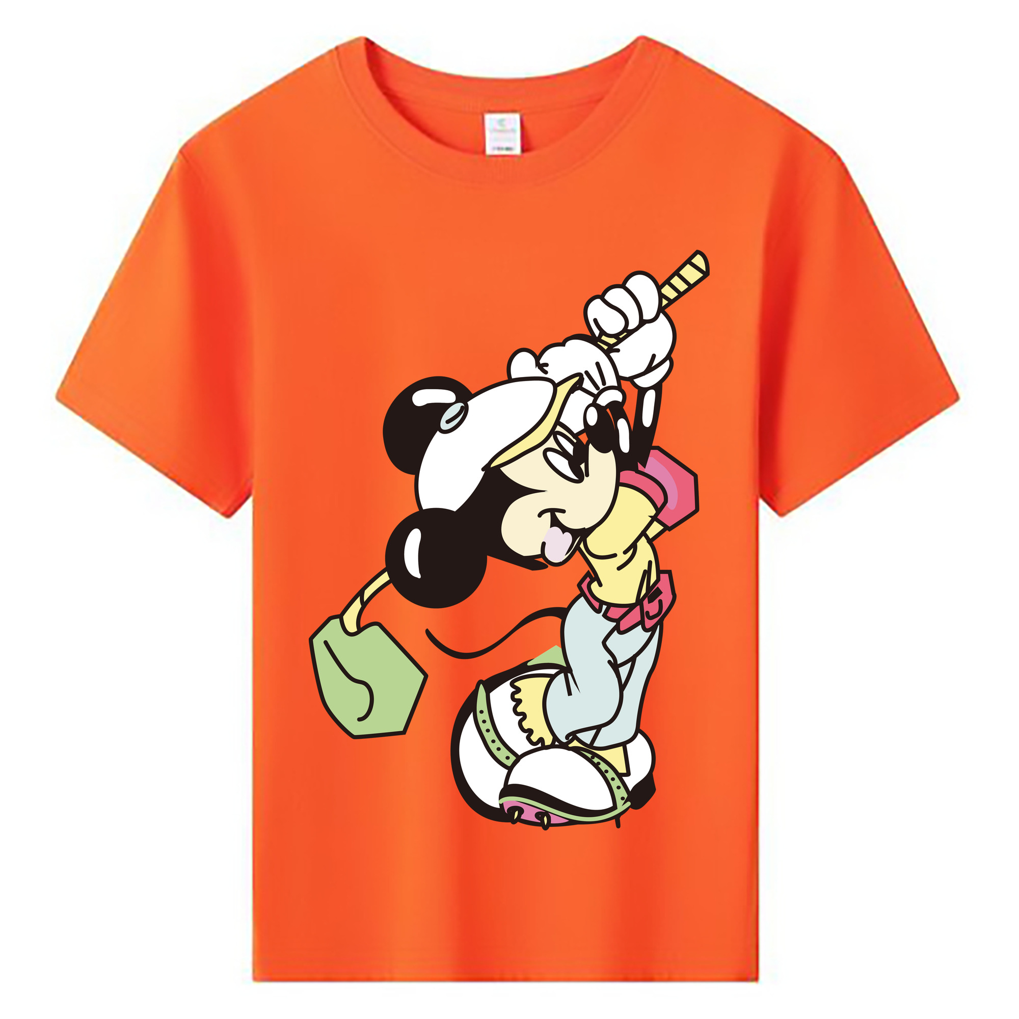 ミッキーマウス Mickey Mouse 綿100％キッズTシャツ（フロントプリント）