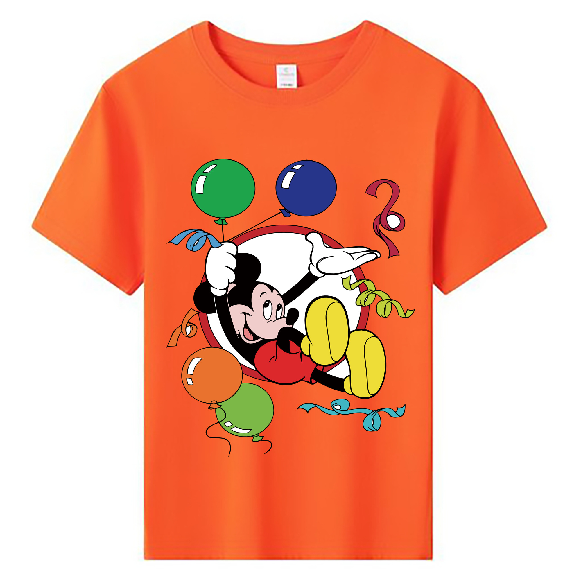 ミッキーマウス Mickey Mouse 綿100％キッズTシャツ（フロントプリント）