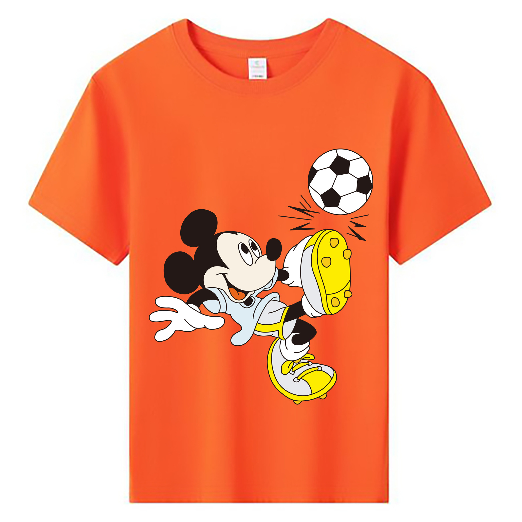 ミッキーマウス Mickey Mouse 綿100％キッズTシャツ（フロントプリント）