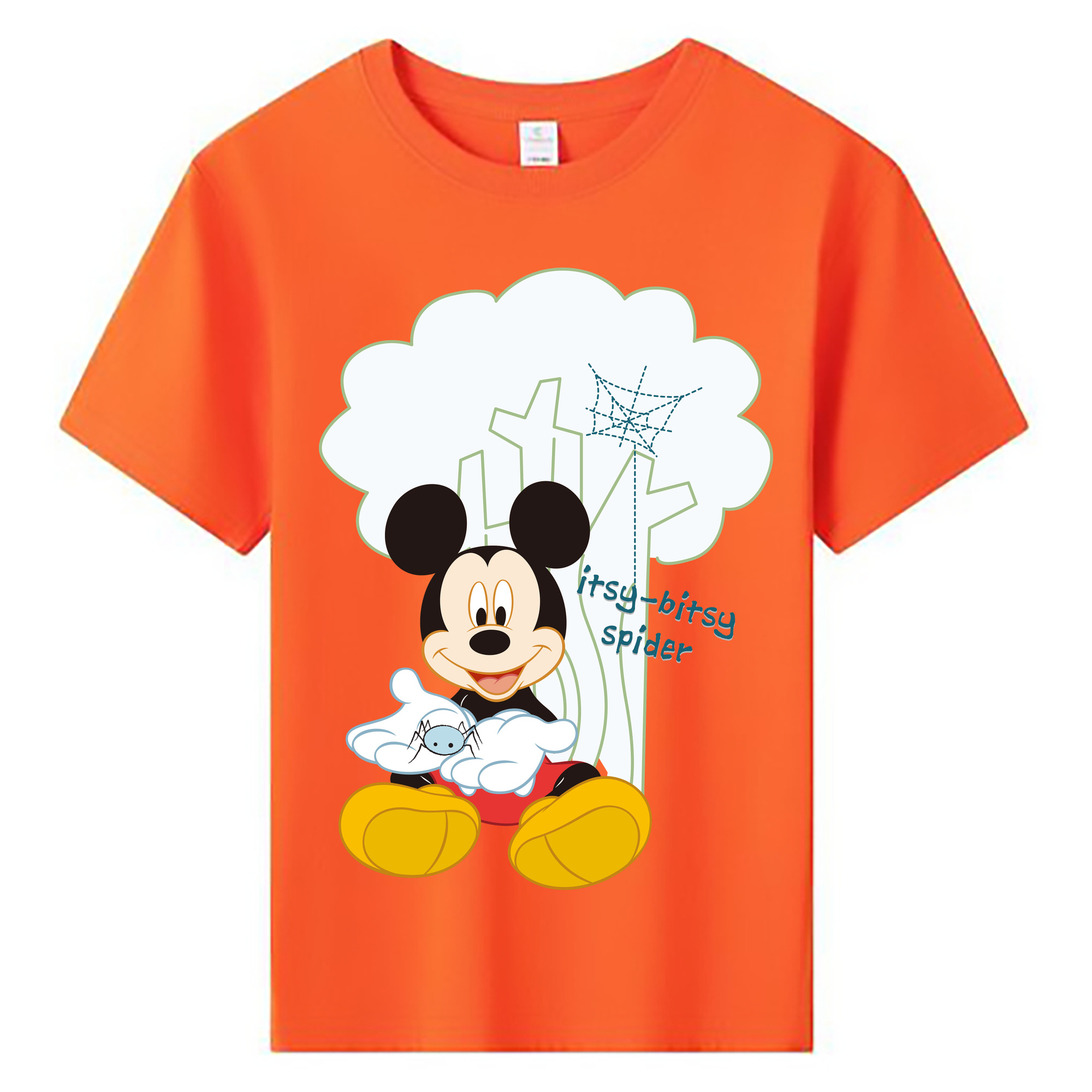 ミッキーマウス Mickey Mouse 綿100％キッズTシャツ（フロントプリント）