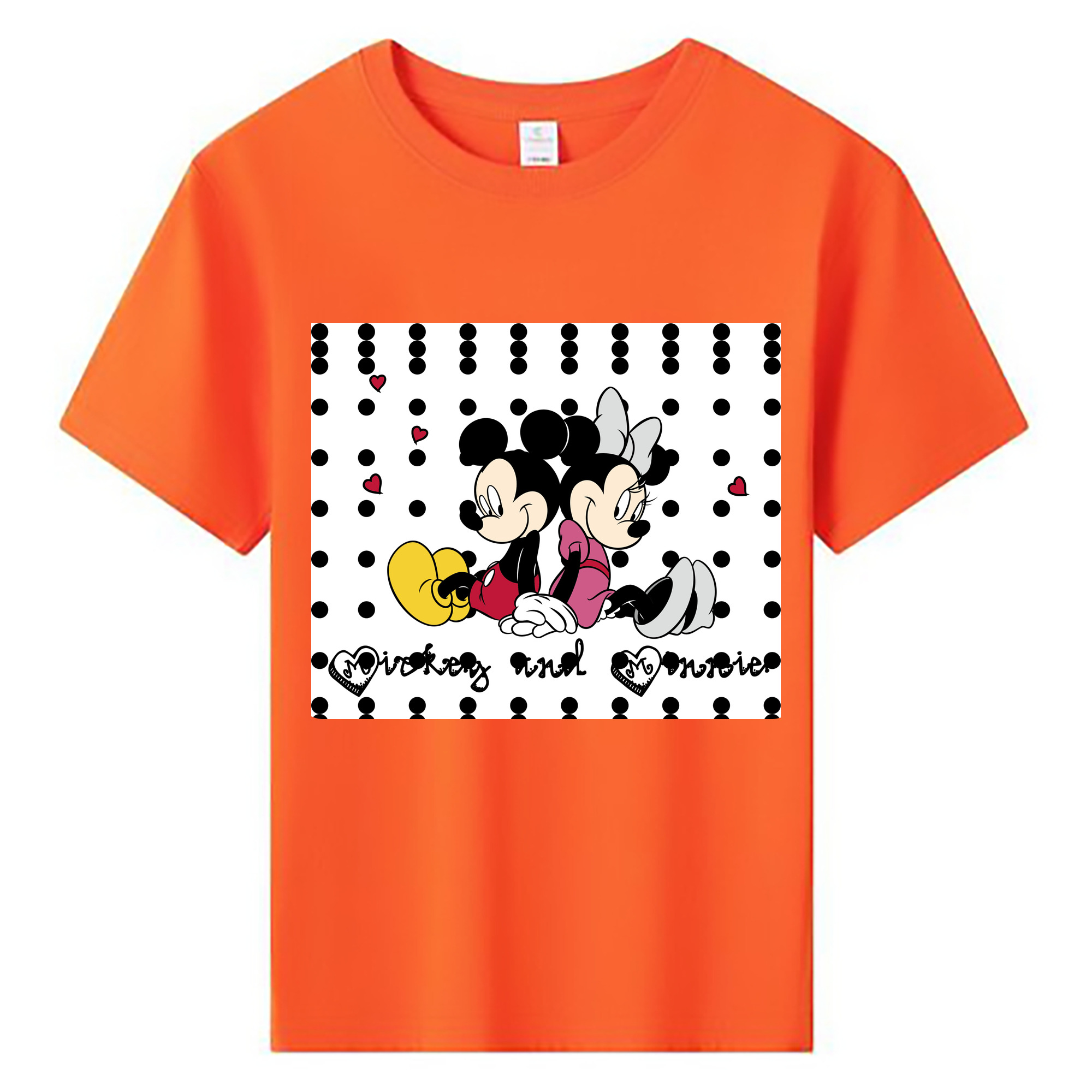 ミッキーマウス Mickey Mouse 綿100％キッズTシャツ（フロントプリント）