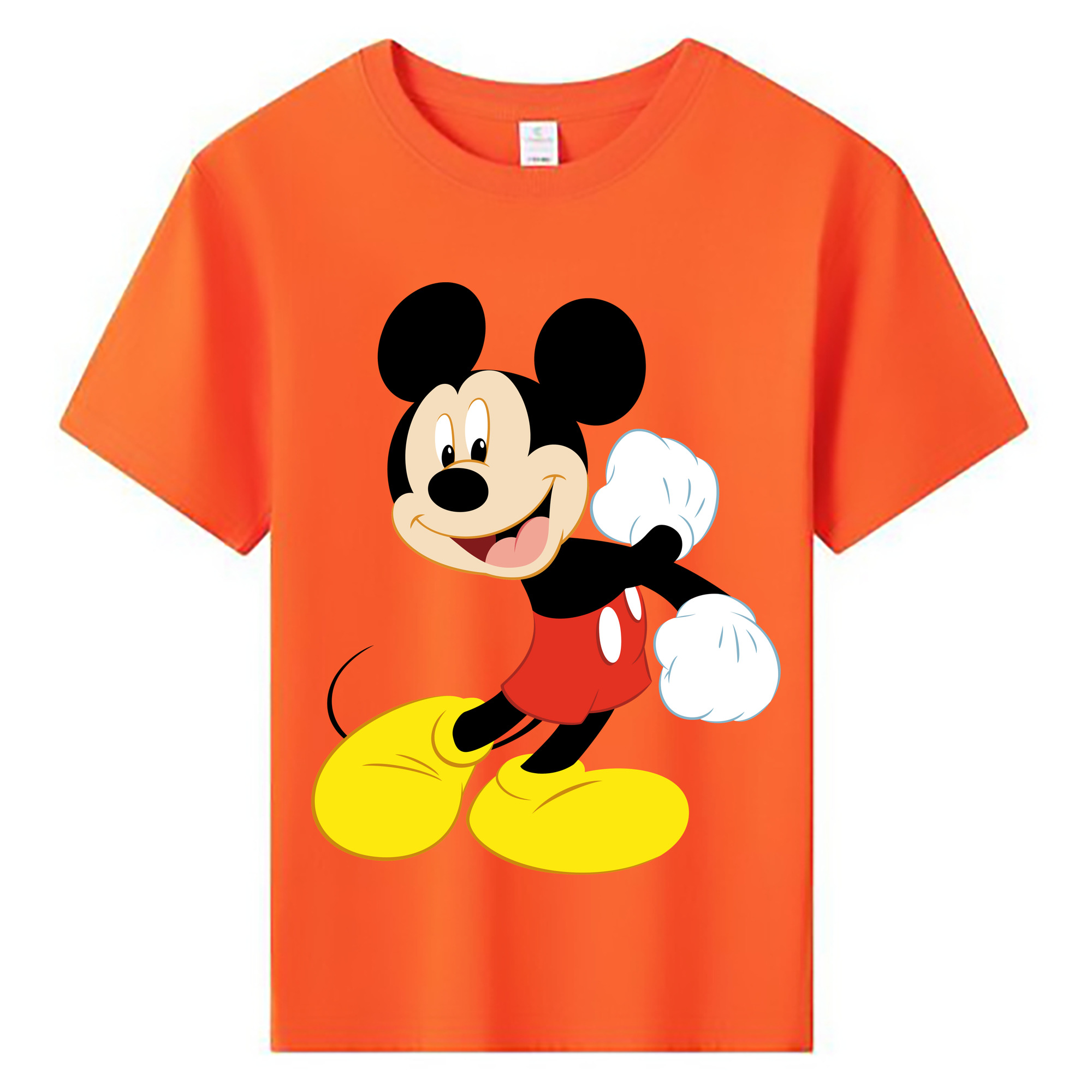 ミッキーマウス Mickey Mouse 綿100％キッズTシャツ（フロントプリント）
