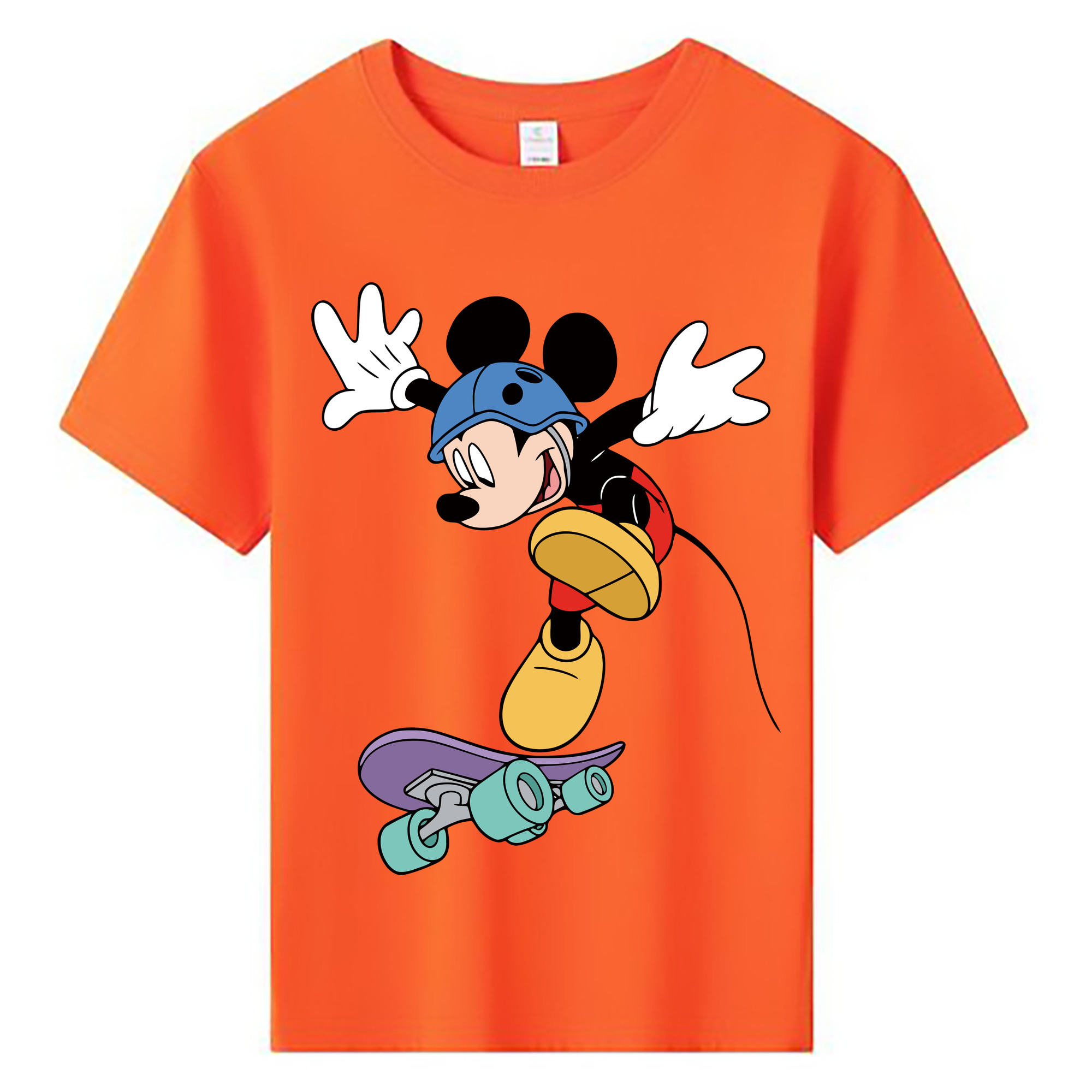 ミッキーマウス Mickey Mouse 綿100％キッズTシャツ（フロントプリント）