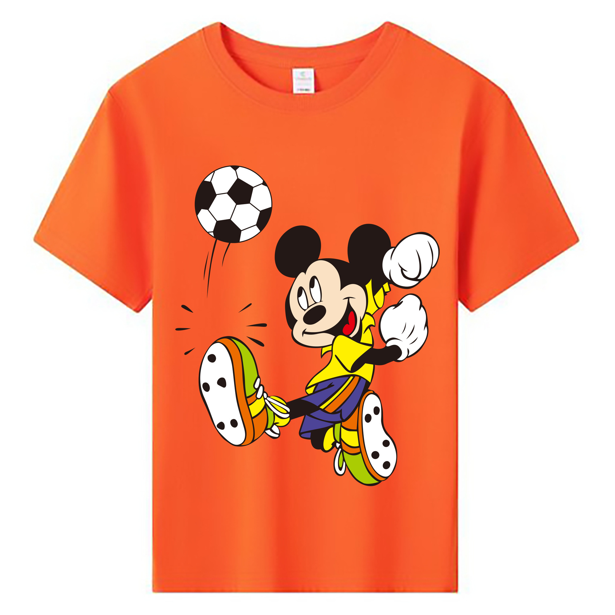 ミッキーマウス Mickey Mouse 綿100％キッズTシャツ（フロントプリント）