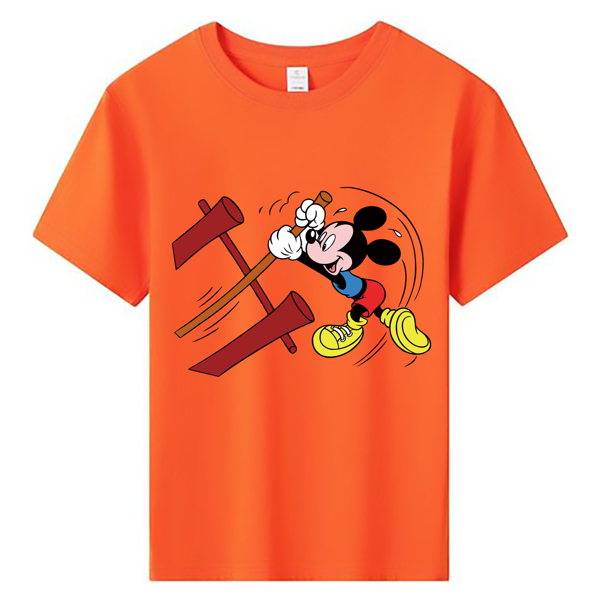 ミッキーマウス Mickey Mouse 綿100％キッズTシャツ（フロントプリント）
