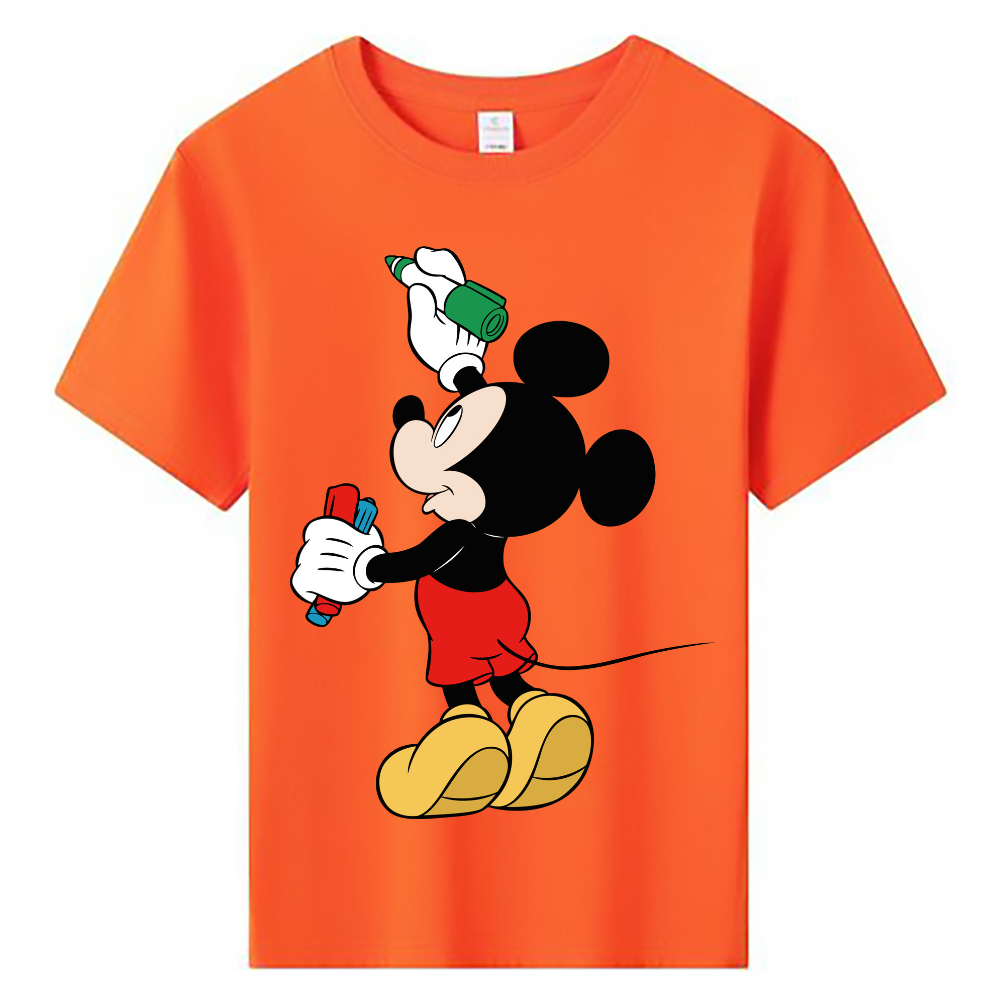 ミッキーマウス Mickey Mouse 綿100％キッズTシャツ（フロントプリント）