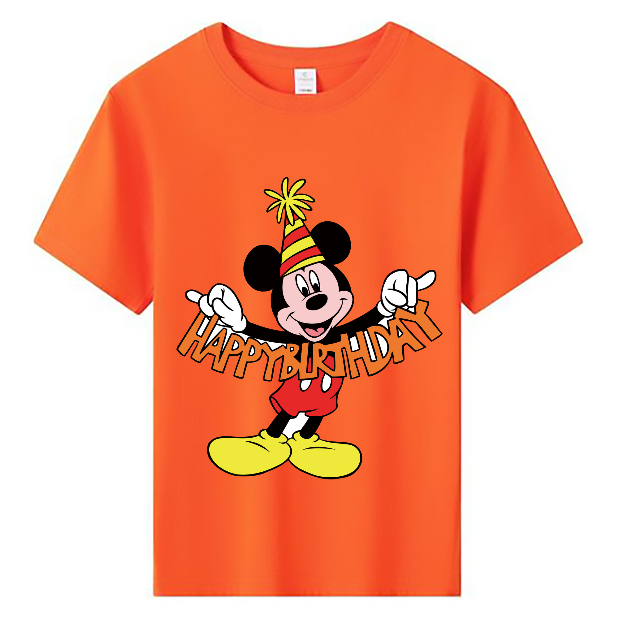 ミッキーマウス Mickey Mouse 綿100％キッズTシャツ（フロントプリント）