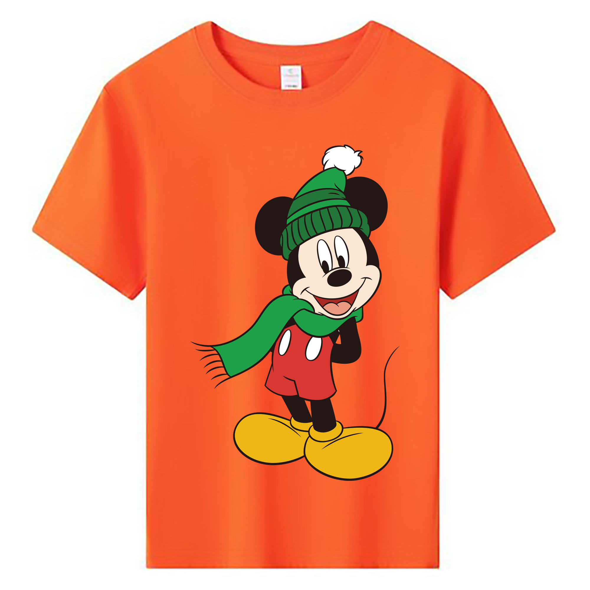 ミッキーマウス Mickey Mouse 綿100％キッズTシャツ（フロントプリント）