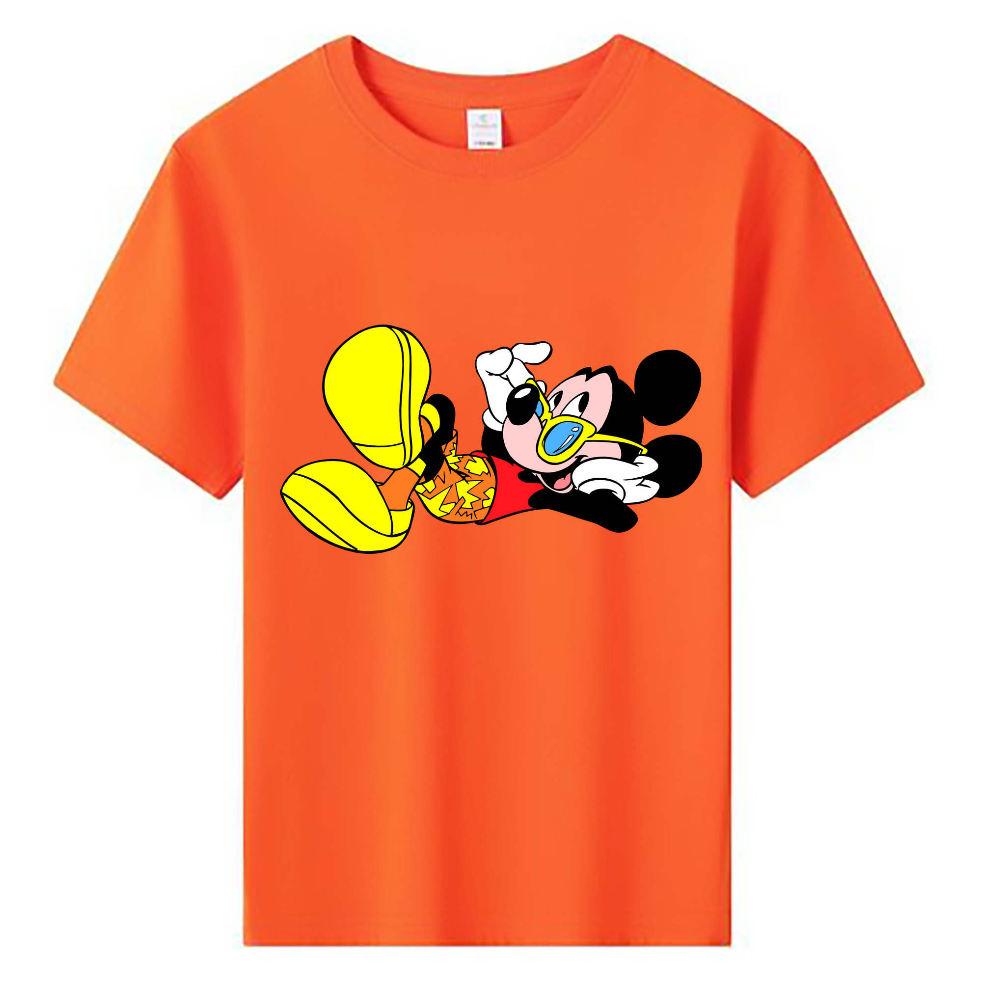 ミッキーマウス Mickey Mouse 綿100％キッズTシャツ（フロントプリント）